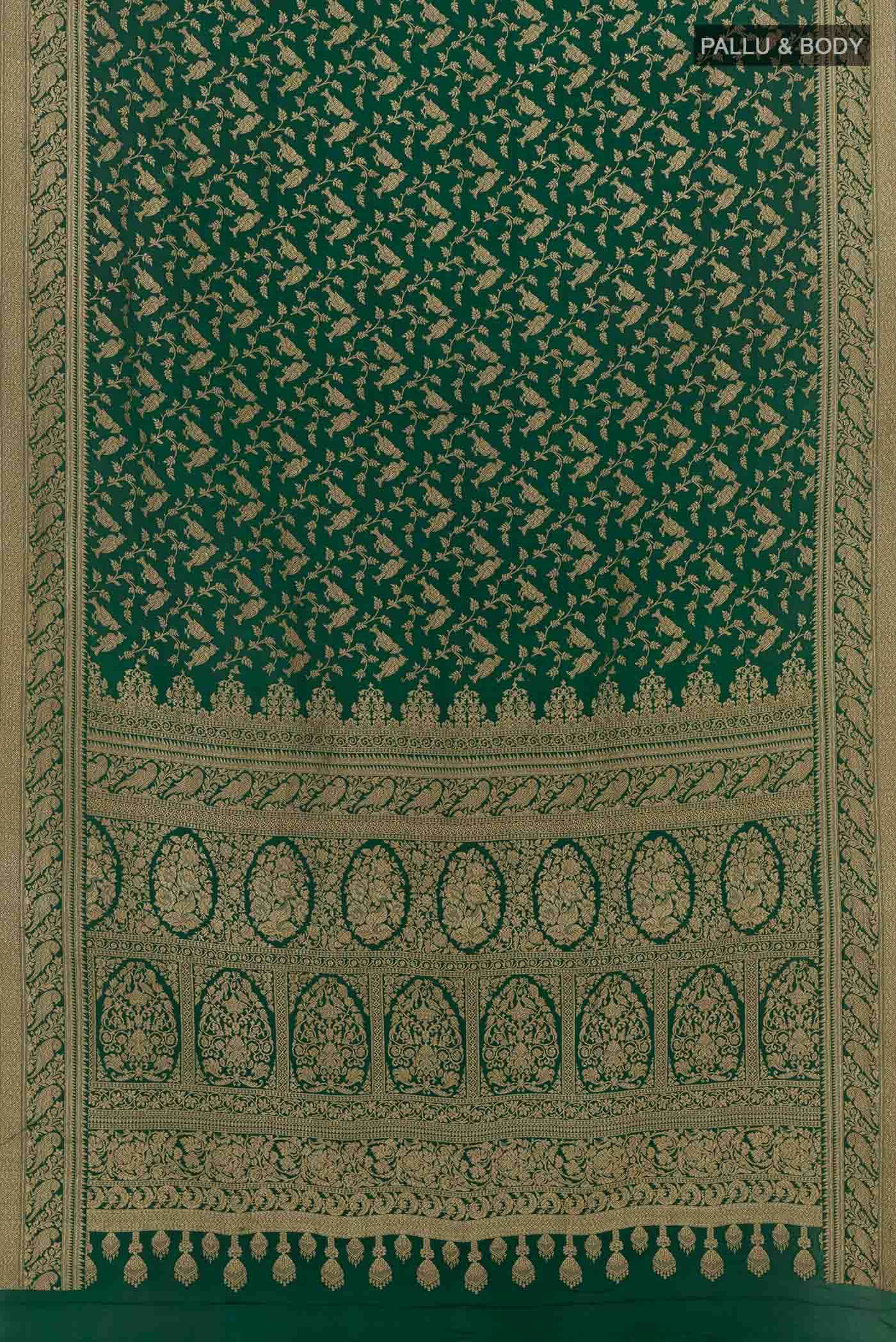 Green Banarasi Georgette Saree