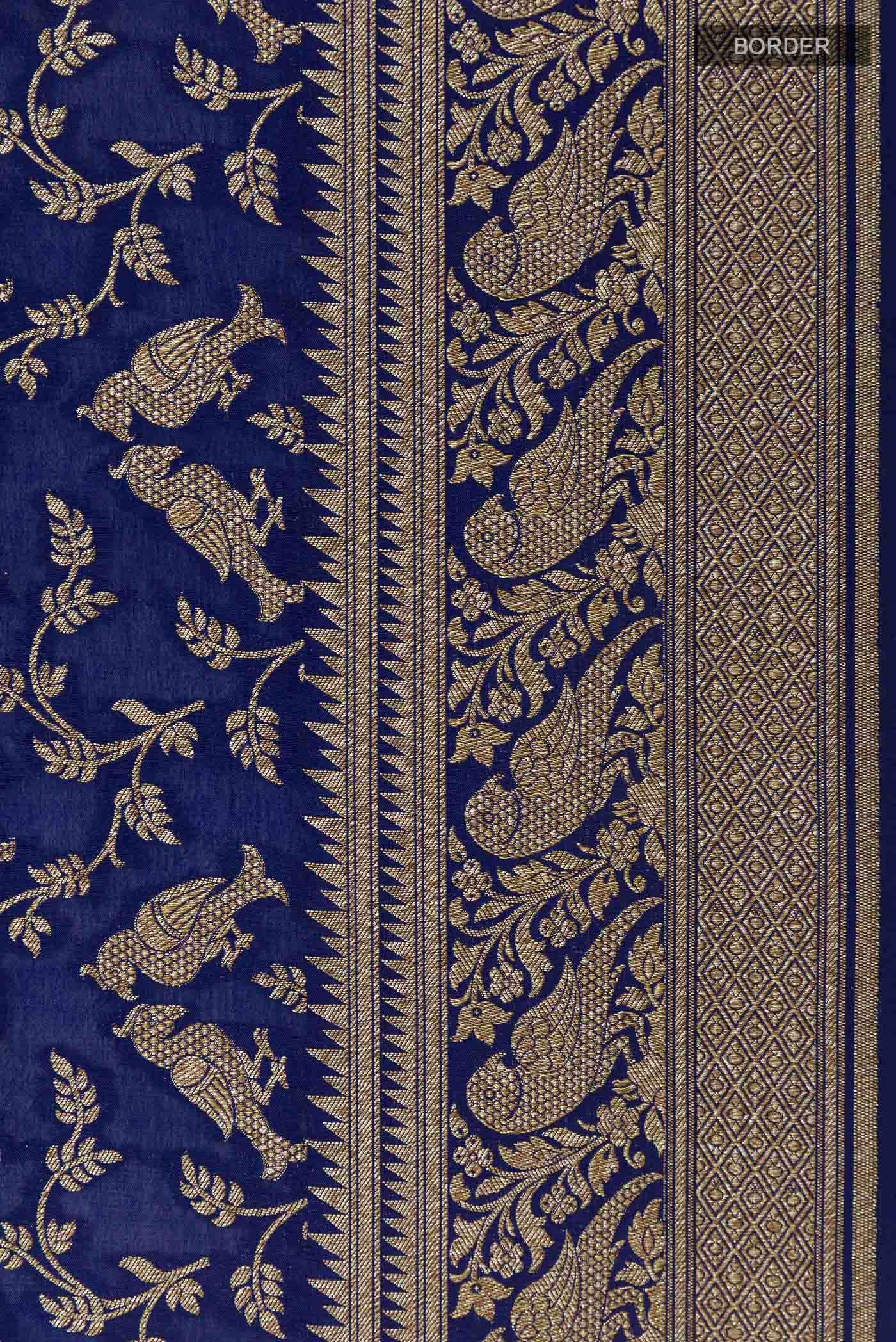 Blue Banarasi Georgette Saree