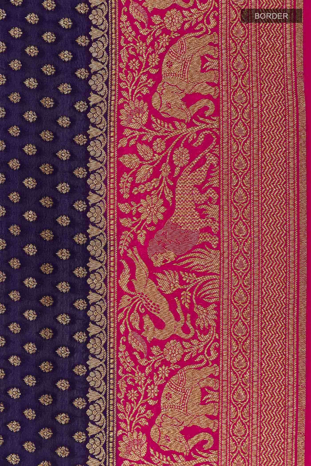 Dark Blue Banarasi Georgette Saree