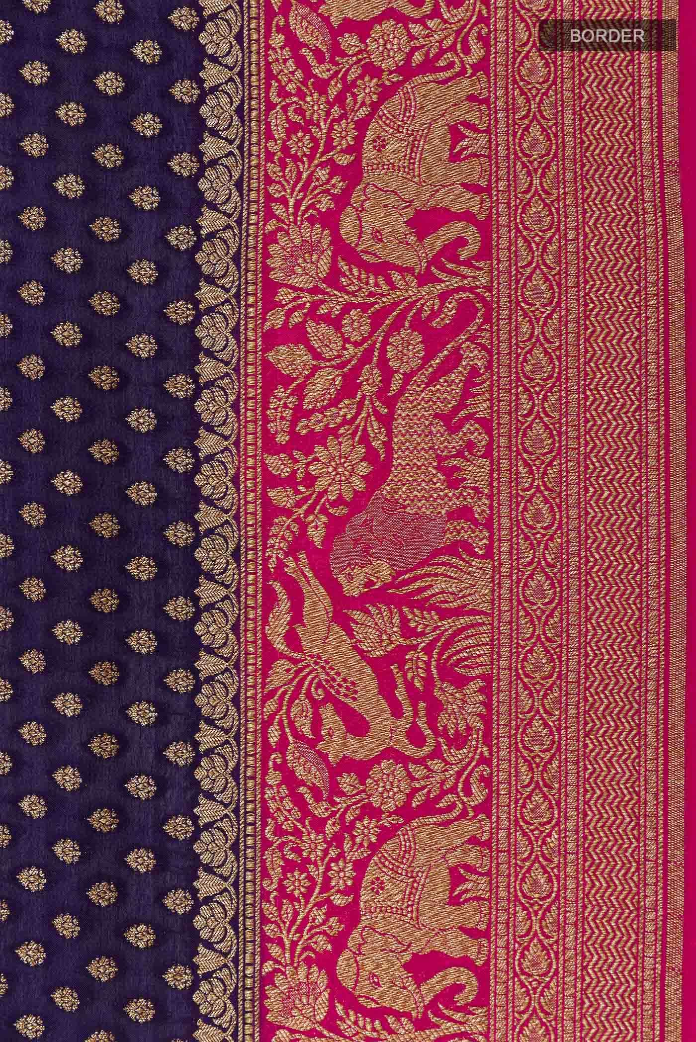 Dark Blue Banarasi Georgette Saree