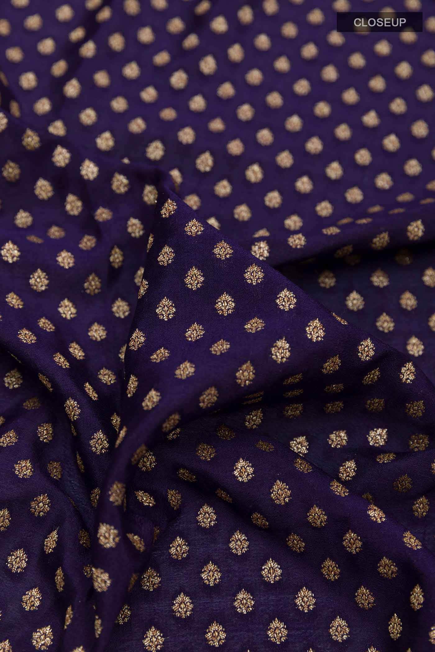 Dark Blue Banarasi Georgette Saree