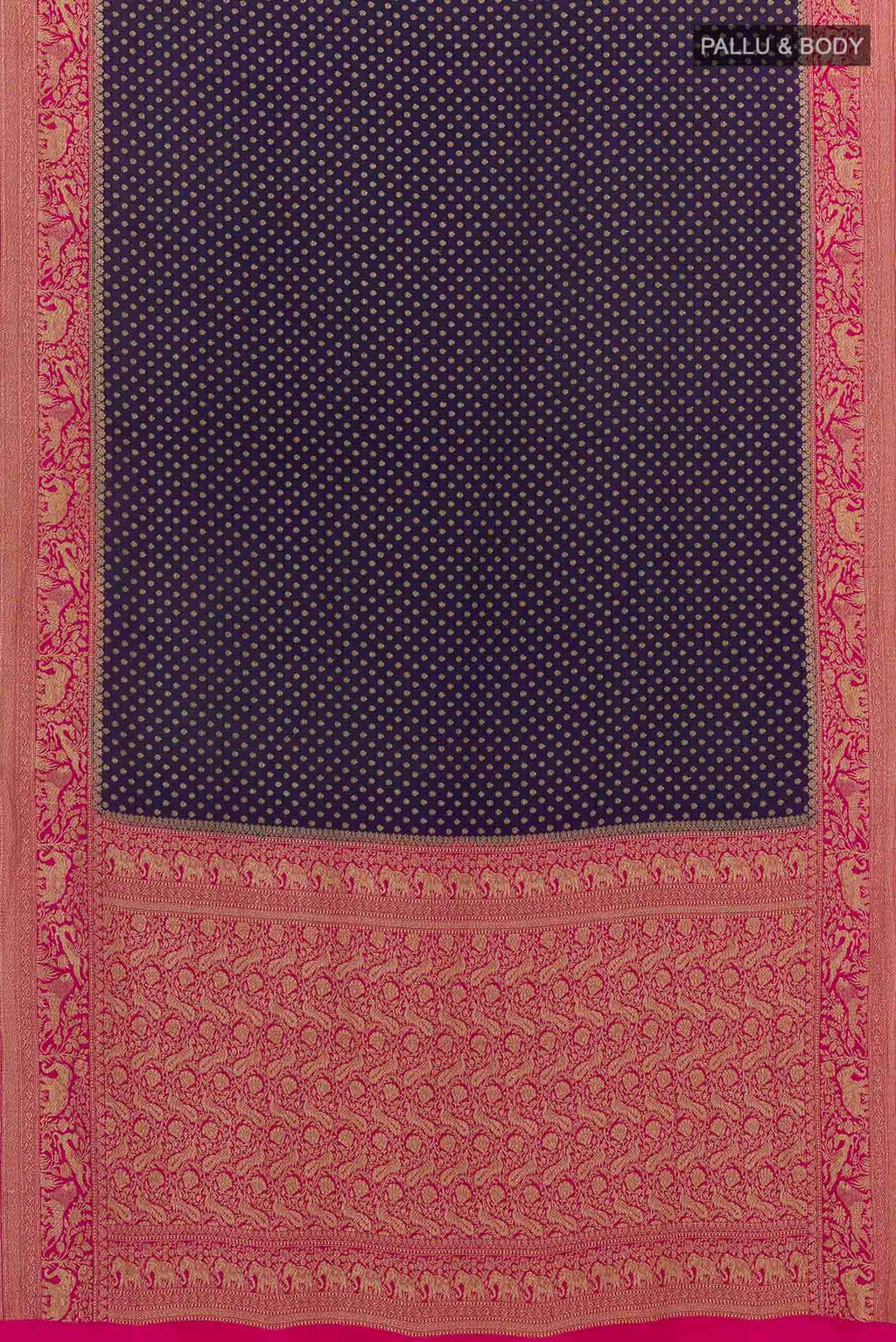 Dark Blue Banarasi Georgette Saree