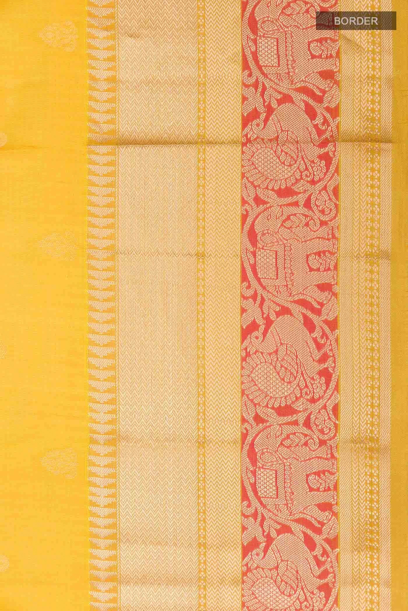 Yellow Kanchipuram Silk Saree