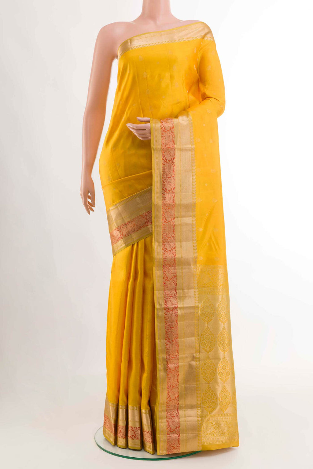 Yellow Kanchipuram Silk Saree