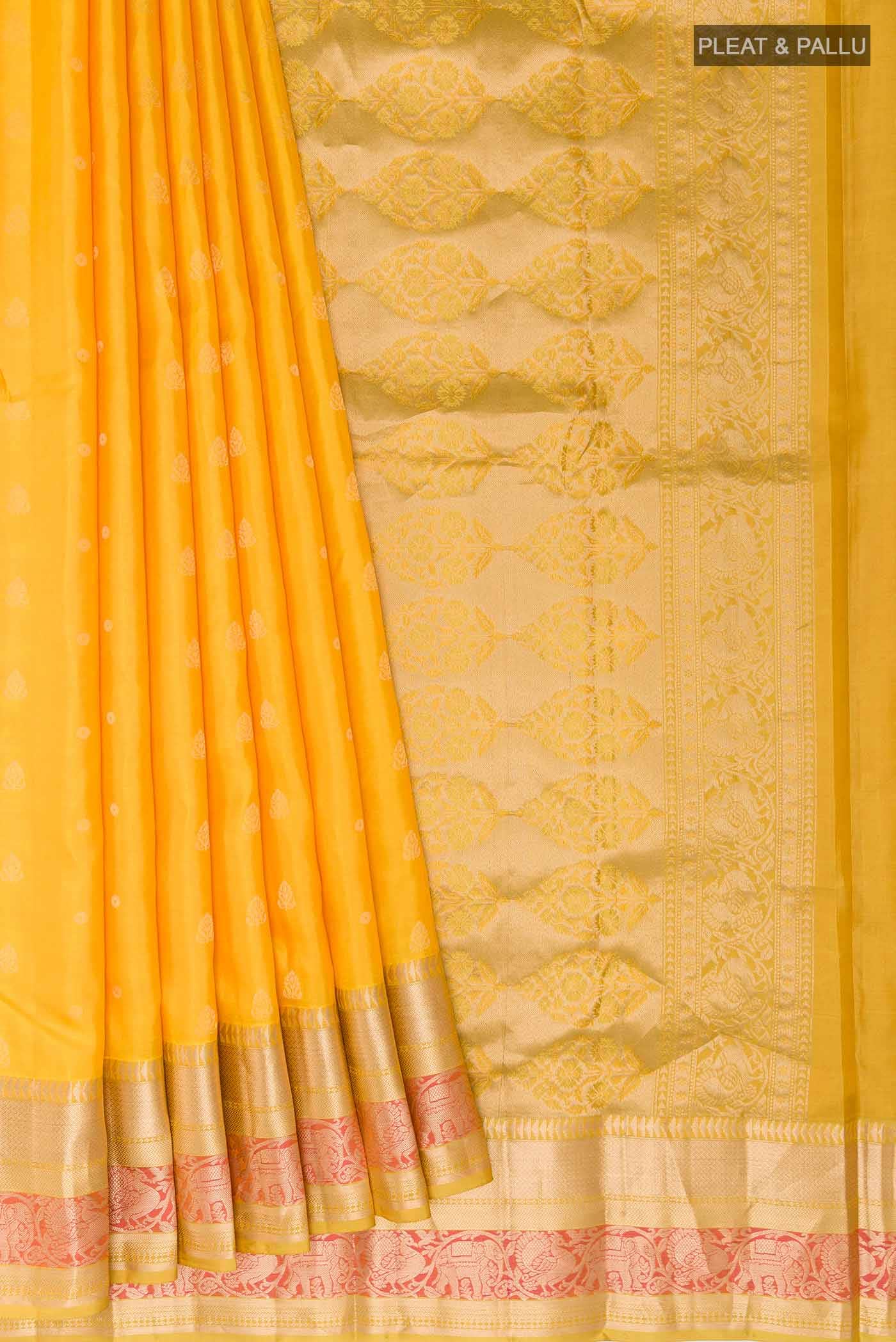 Yellow Kanchipuram Silk Saree
