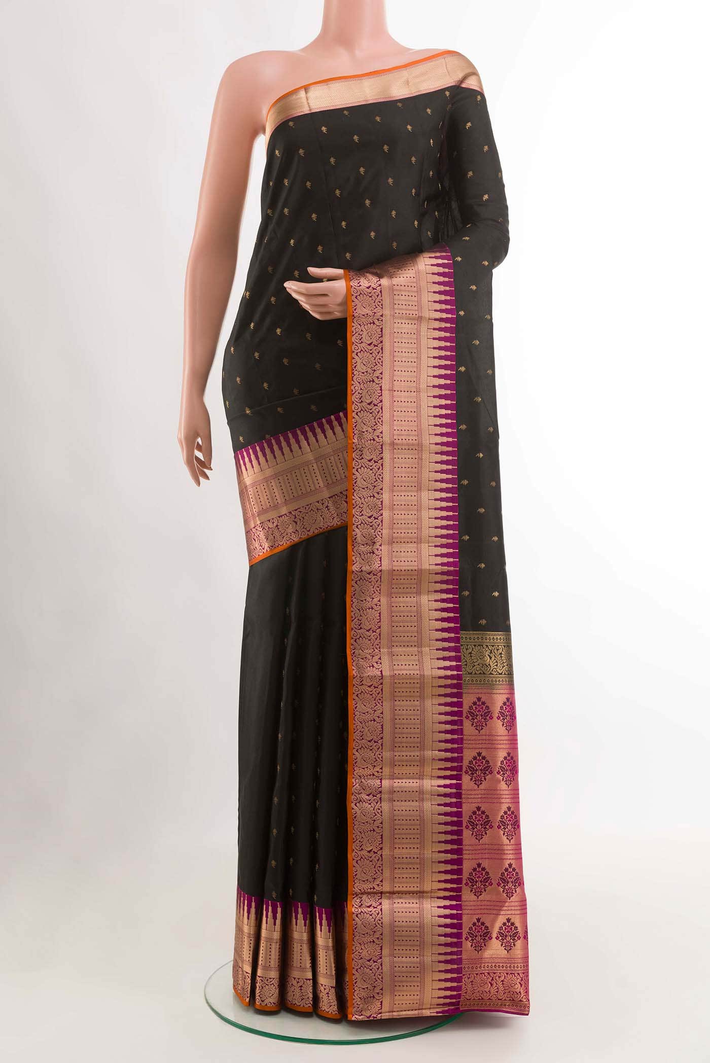 Black Kanchipuram Silk Saree