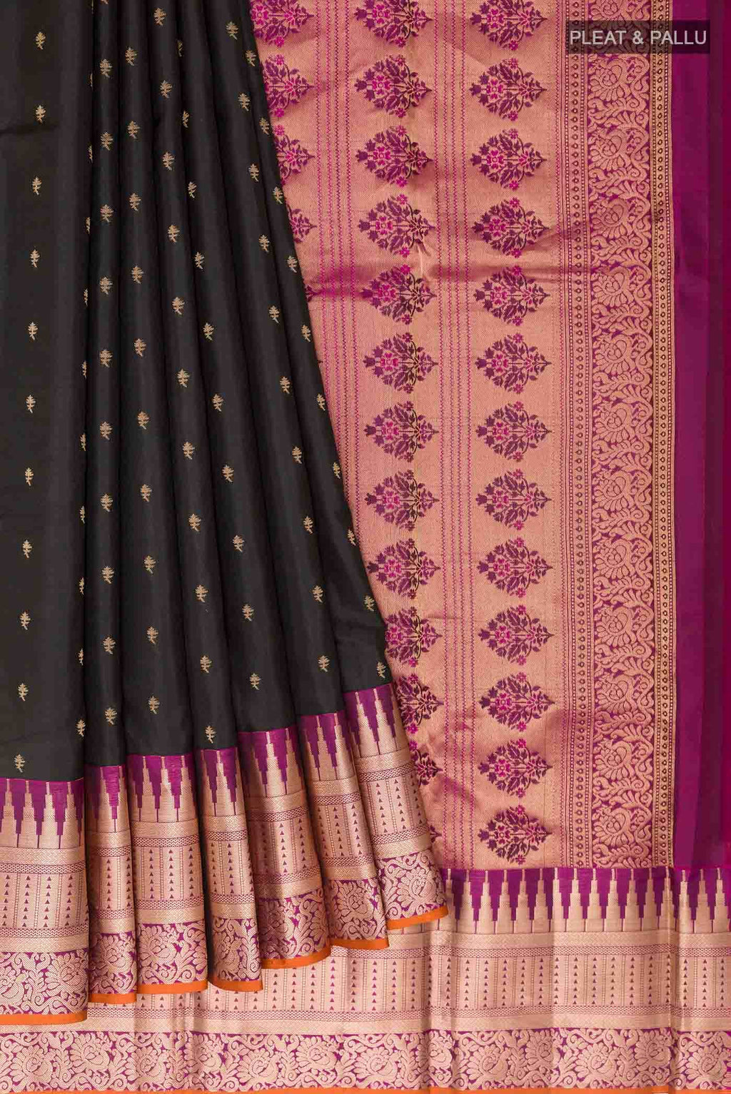 Black Kanchipuram Silk Saree