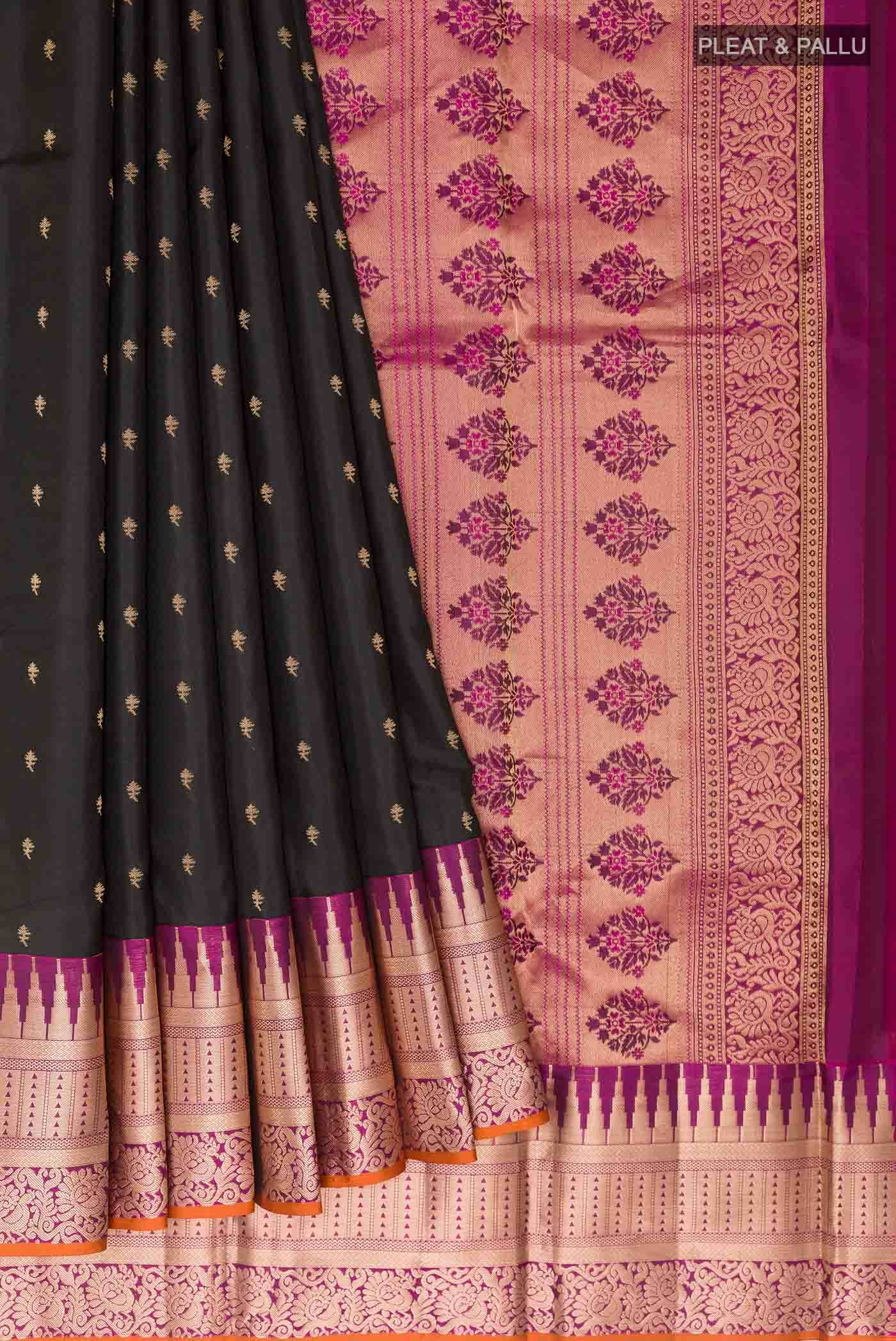 Black Kanchipuram Silk Saree