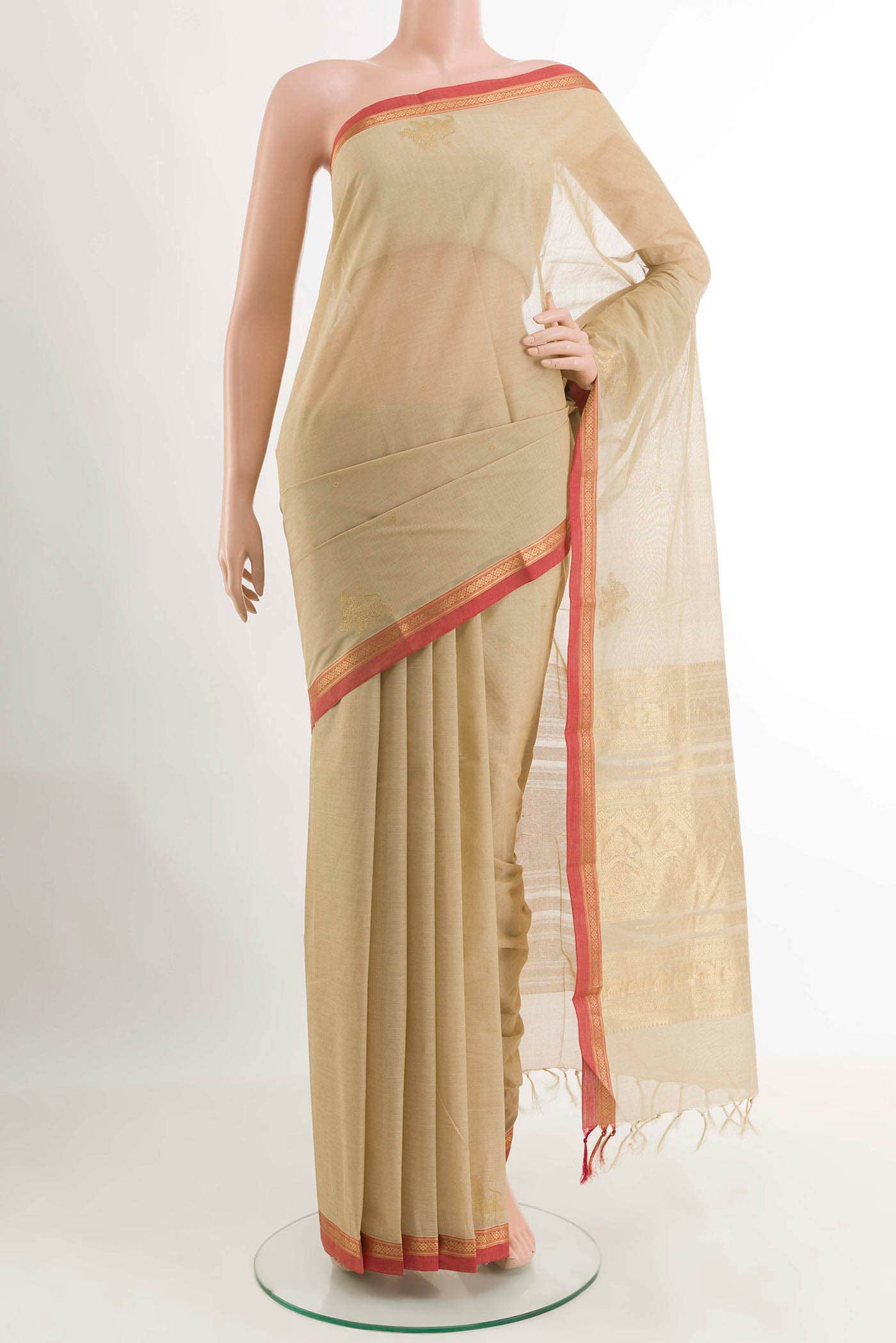 Beige Kanchi Cotton Saree