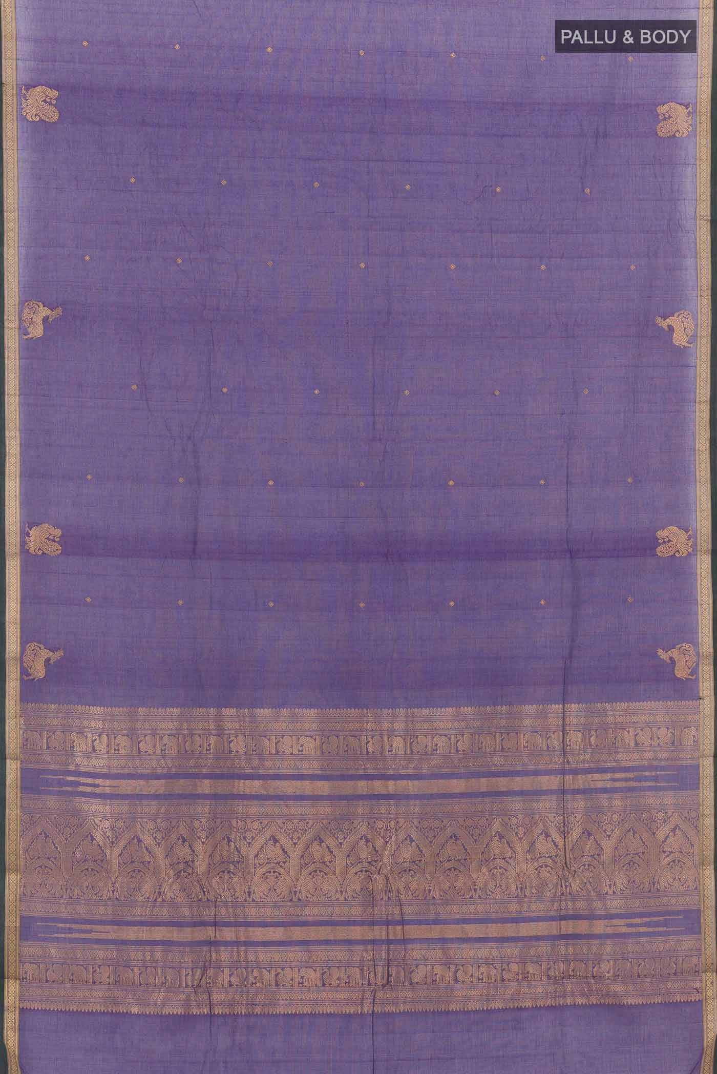 Blue Blended Kanchi Cotton Saree