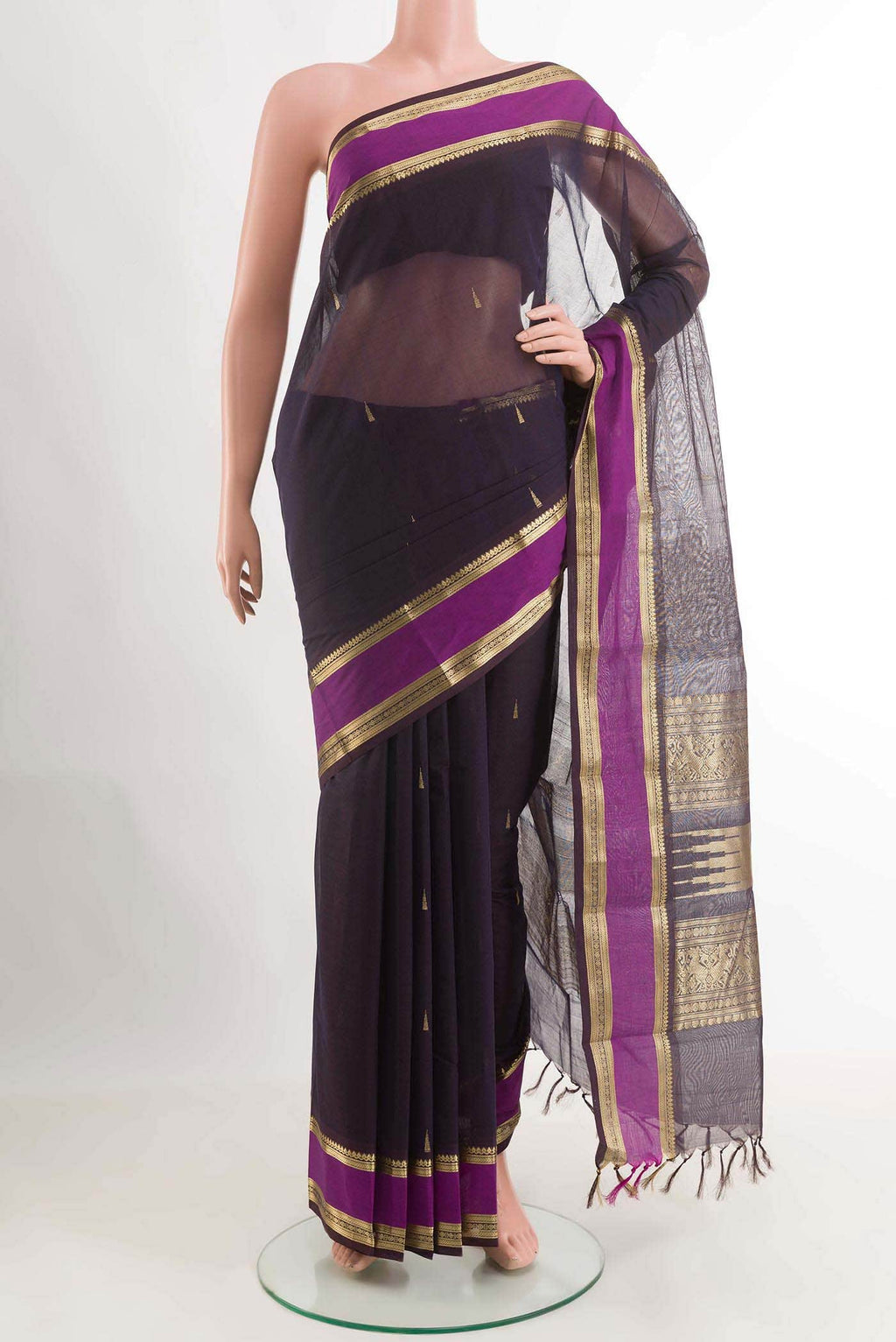 Purple Kanchi Cotton Saree