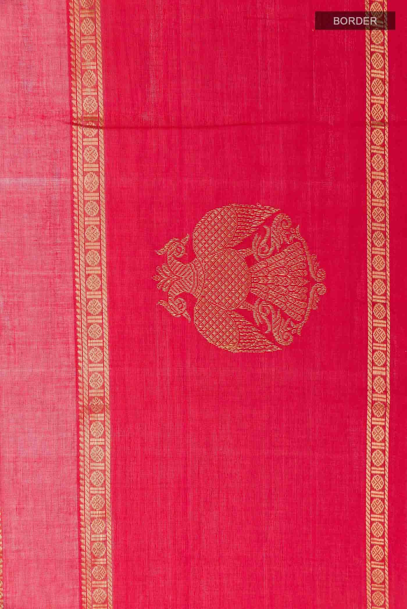 Red Kanchi Cotton Saree