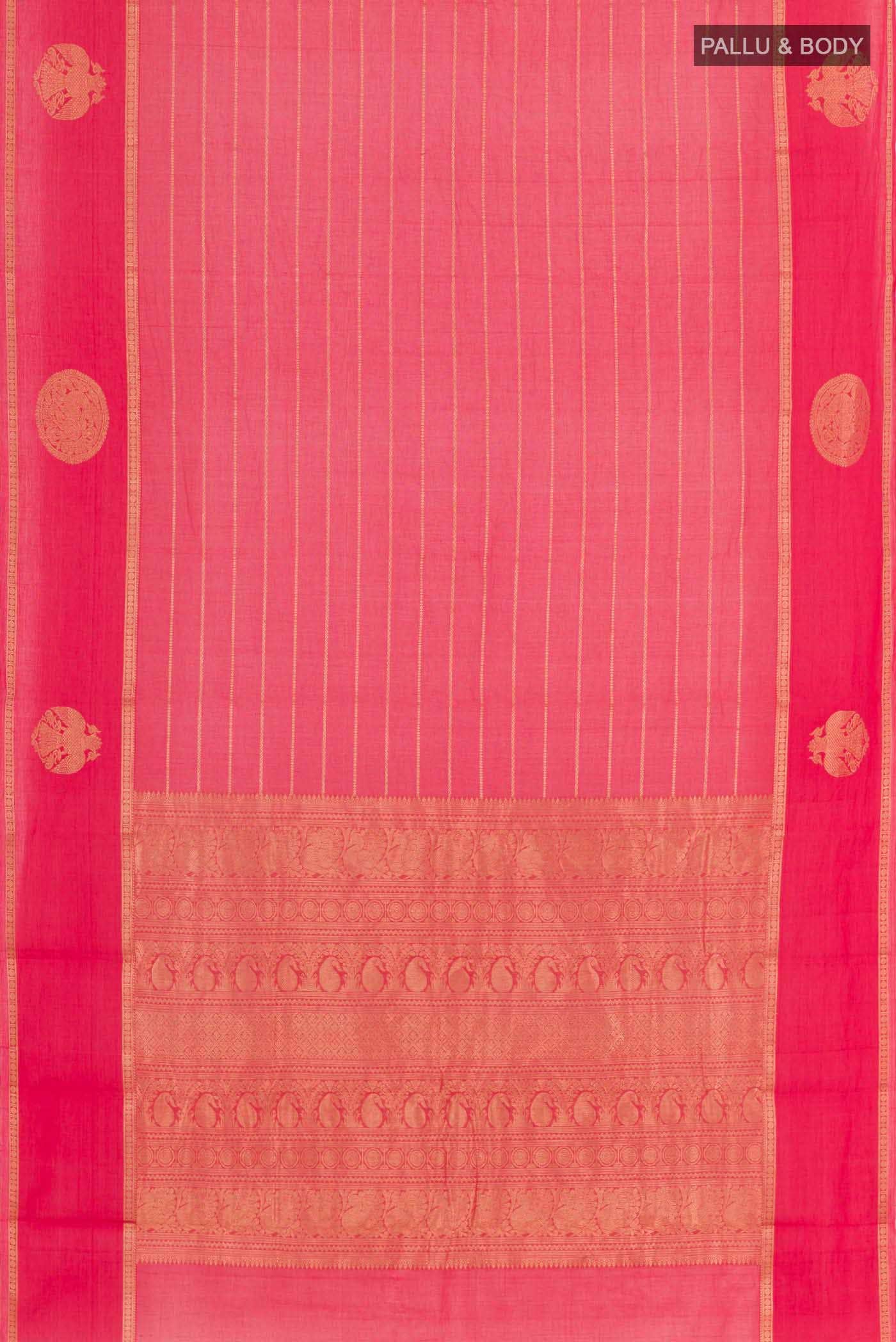 Red Kanchi Cotton Saree