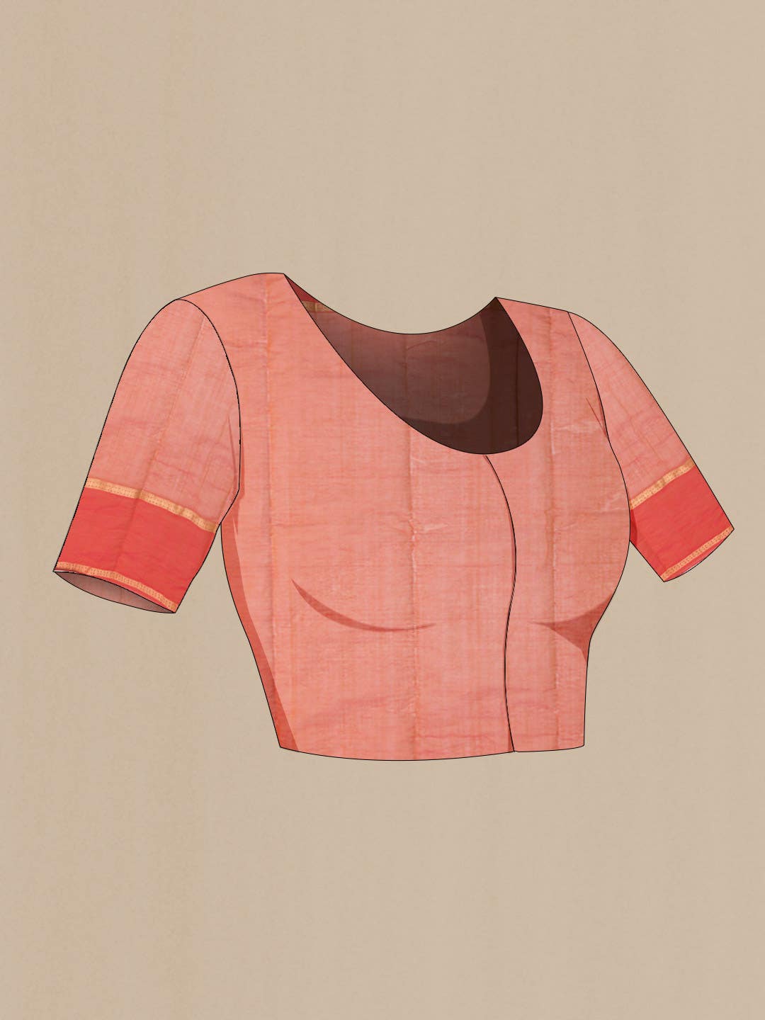 Brick Orange Kanchi Cotton Saree