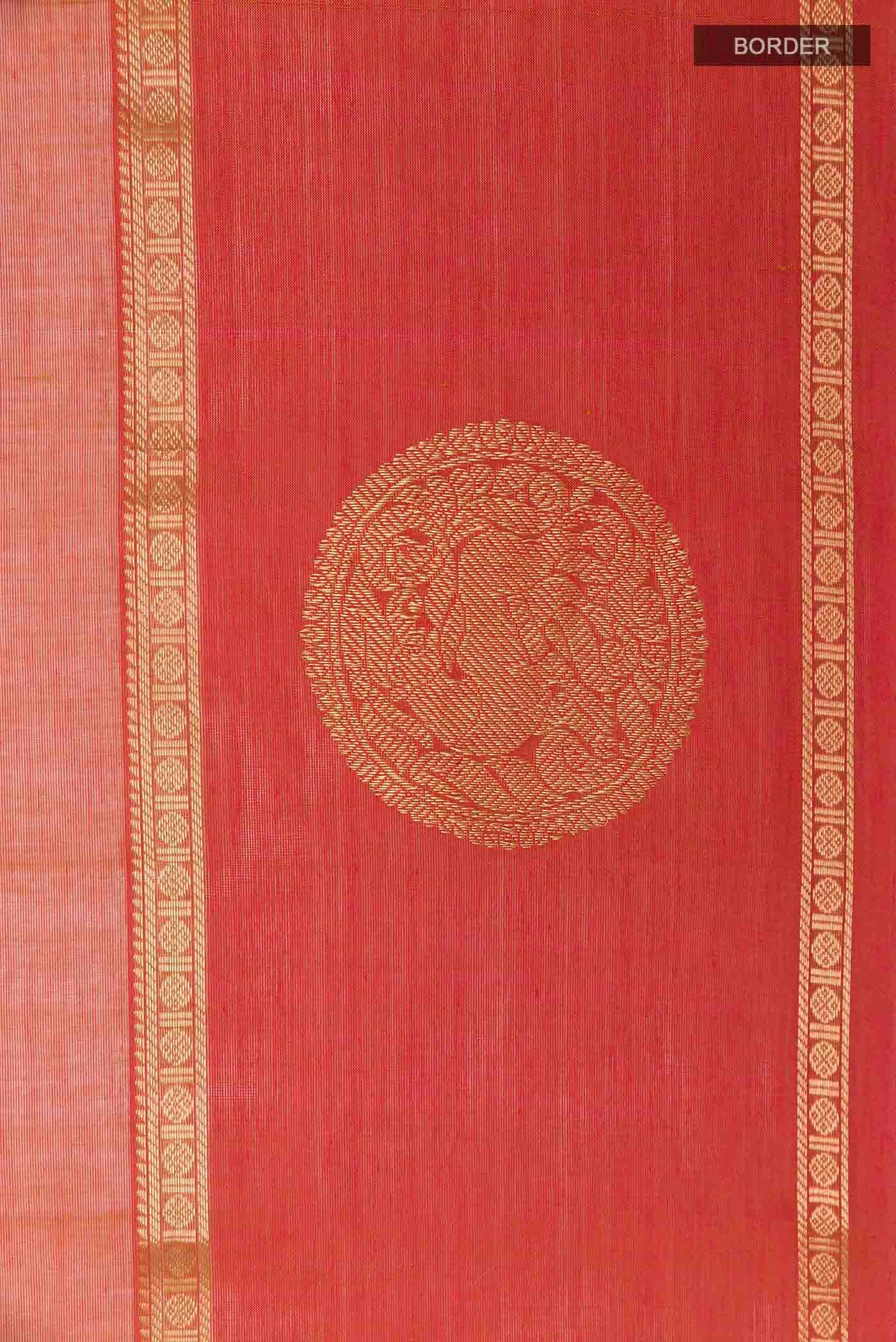 Brick Orange Kanchi Cotton Saree