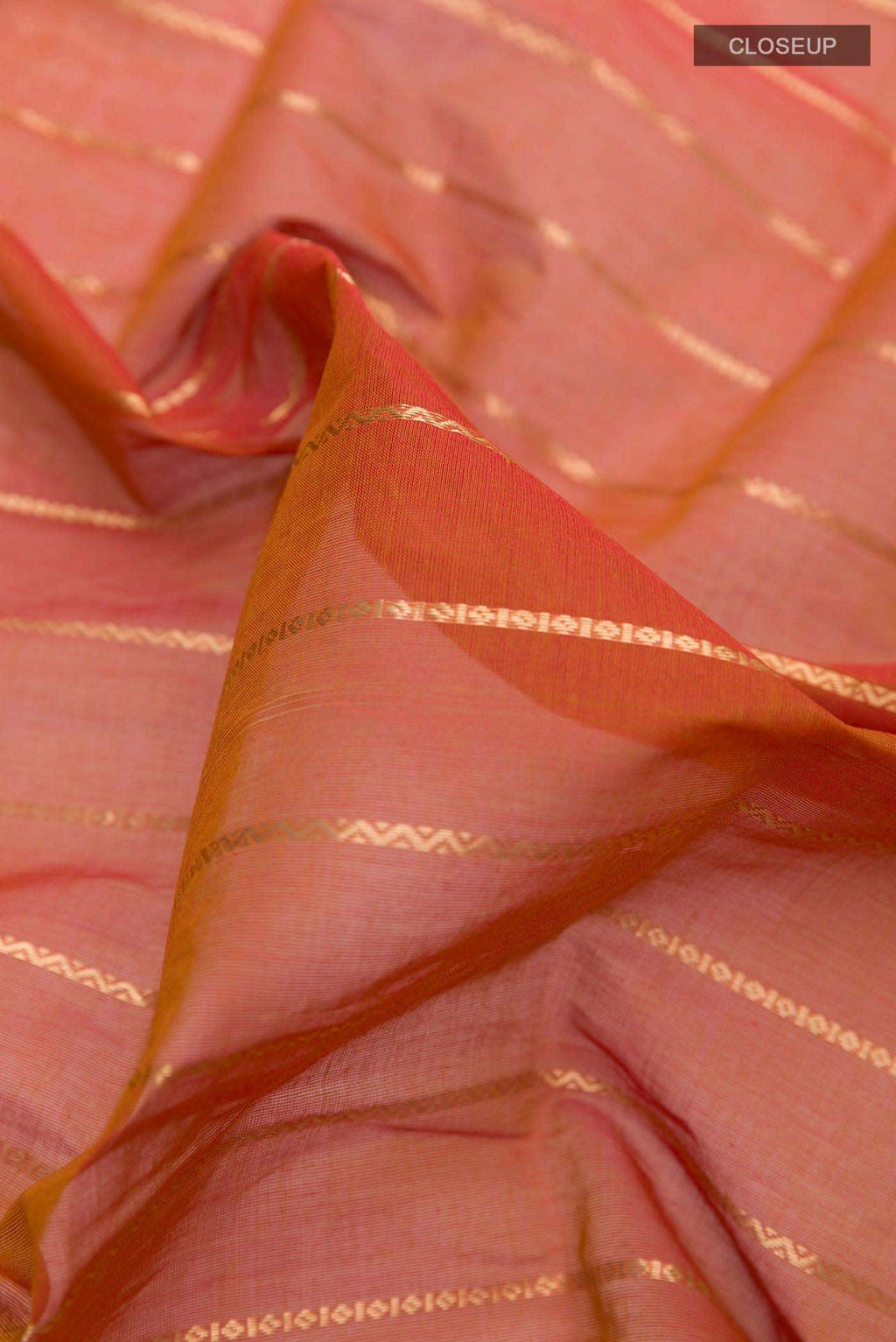 Brick Orange Kanchi Cotton Saree