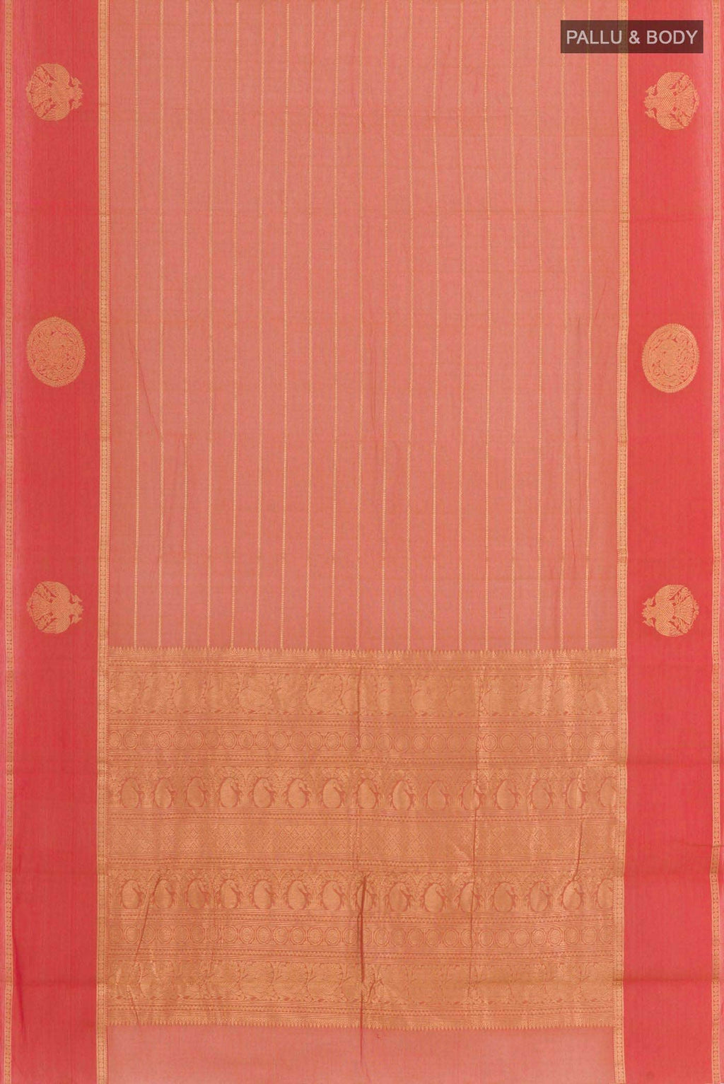 Brick Orange Kanchi Cotton Saree