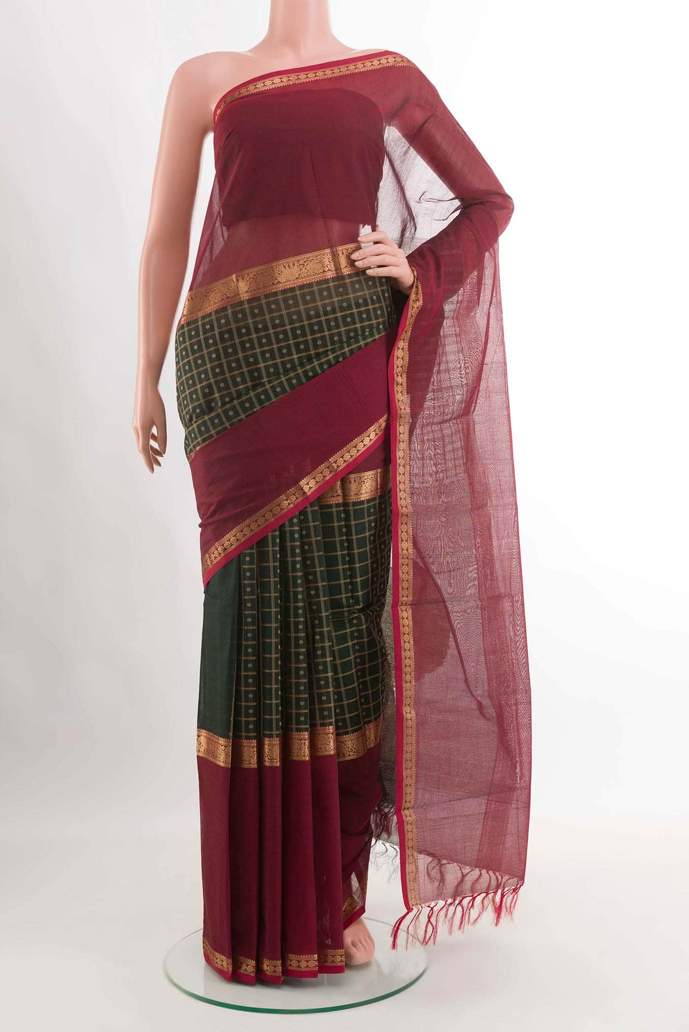 Green Kanchi Cotton Saree