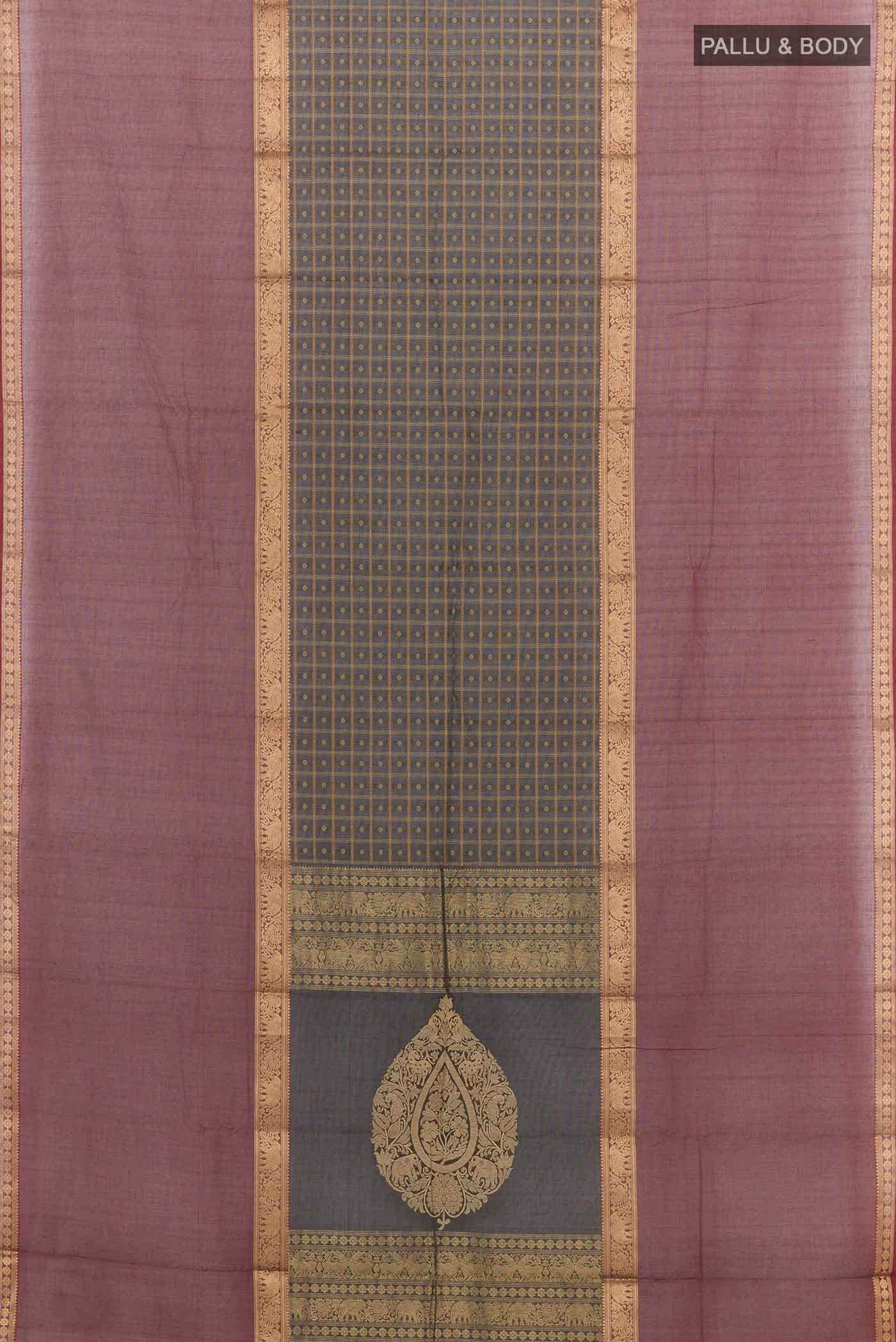 Black Kanchi Cotton Saree