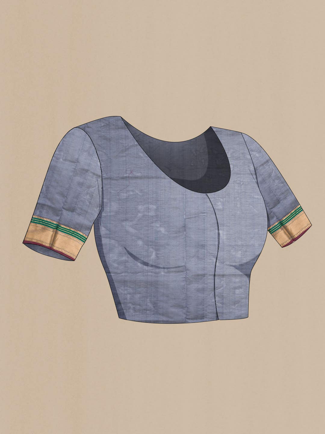 Blue Grey Poly Cotton Saree