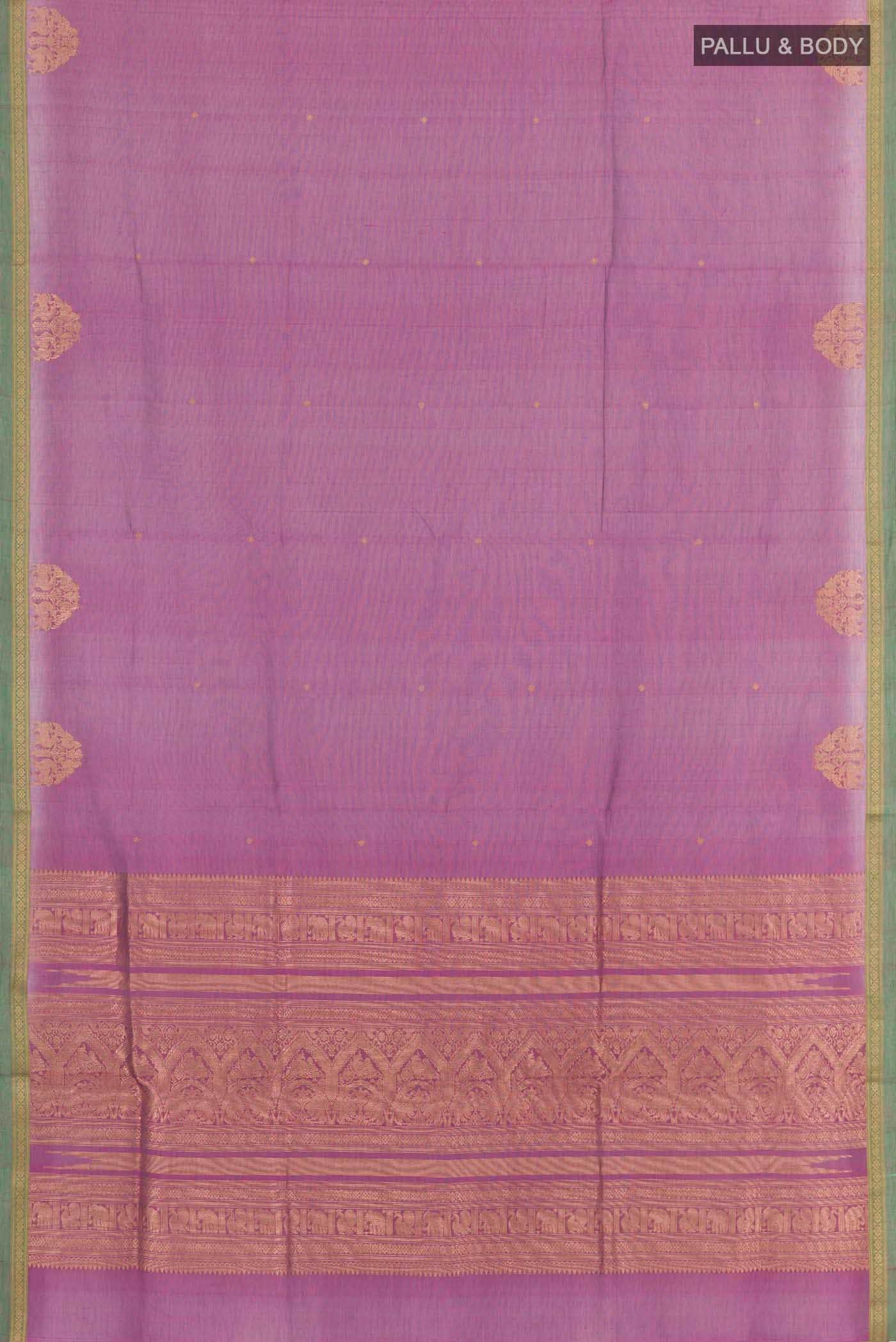 Purple Poly Cotton Saree