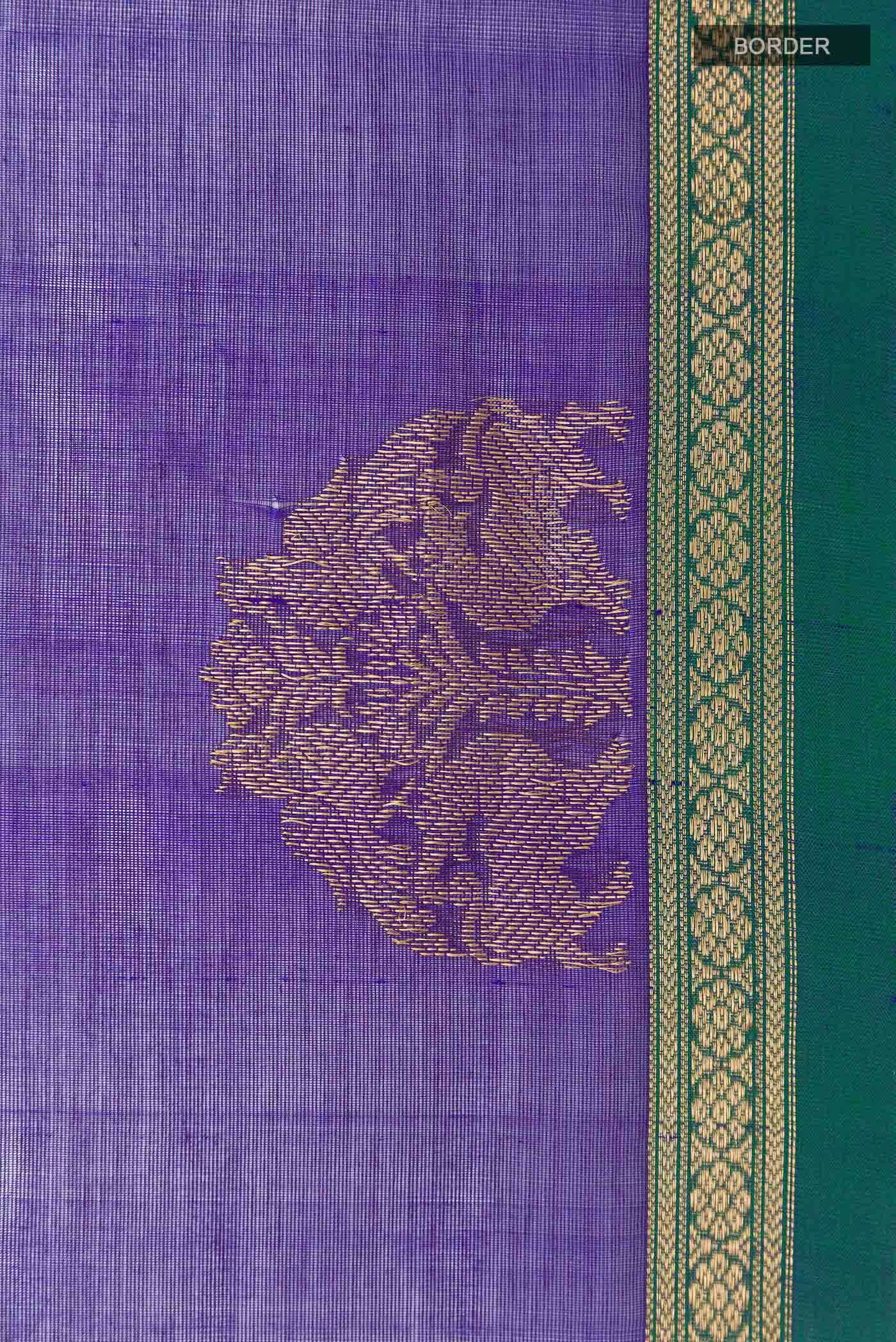Navy Blue Poly Cotton Saree