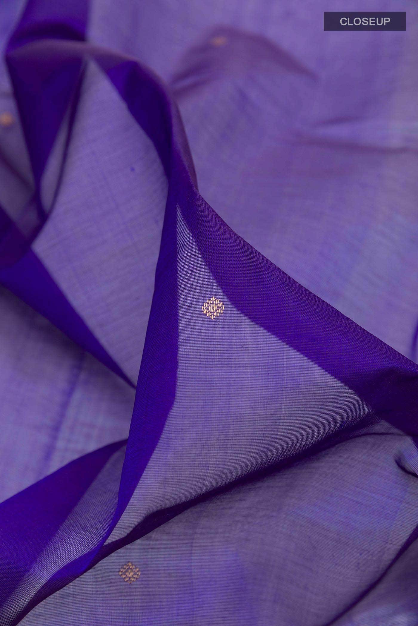 Navy Blue Poly Cotton Saree