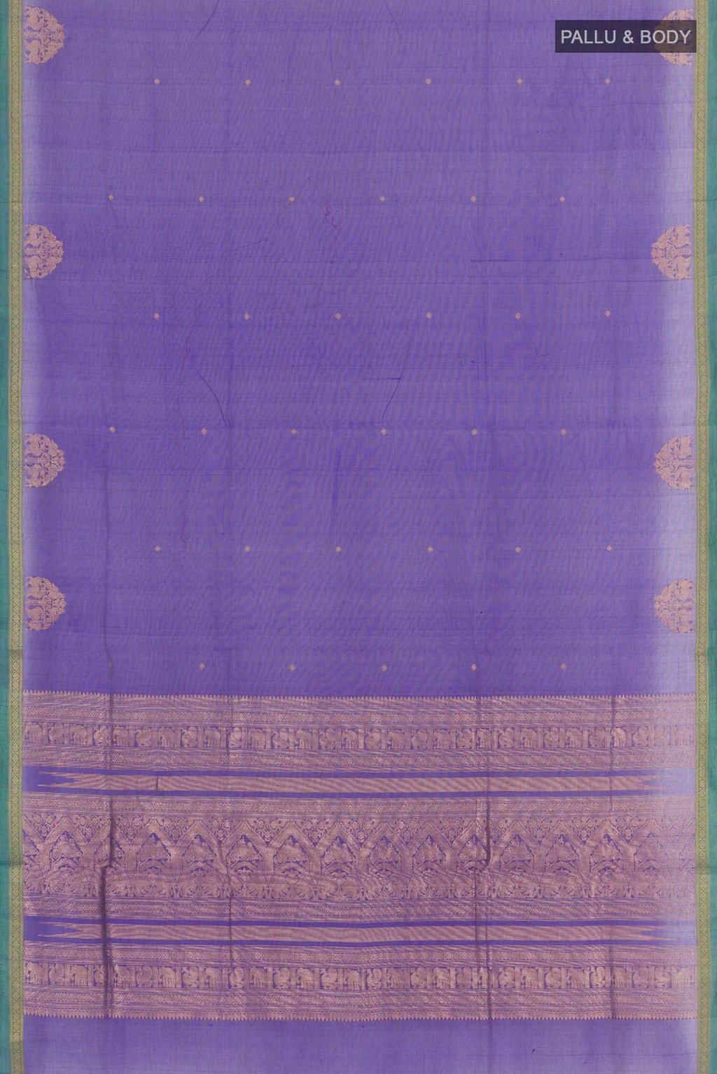 Navy Blue Poly Cotton Saree