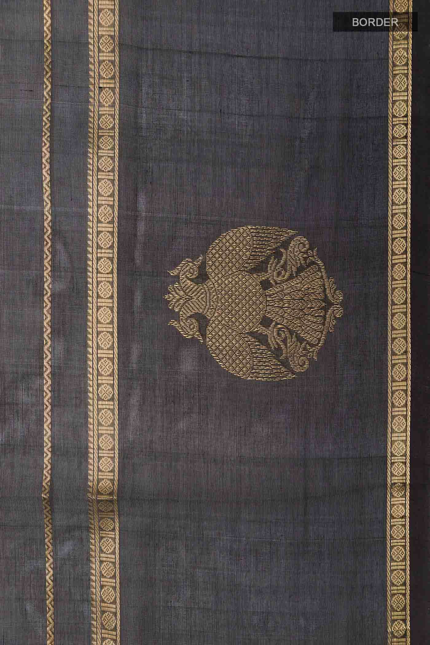 Black Poly Cotton Saree