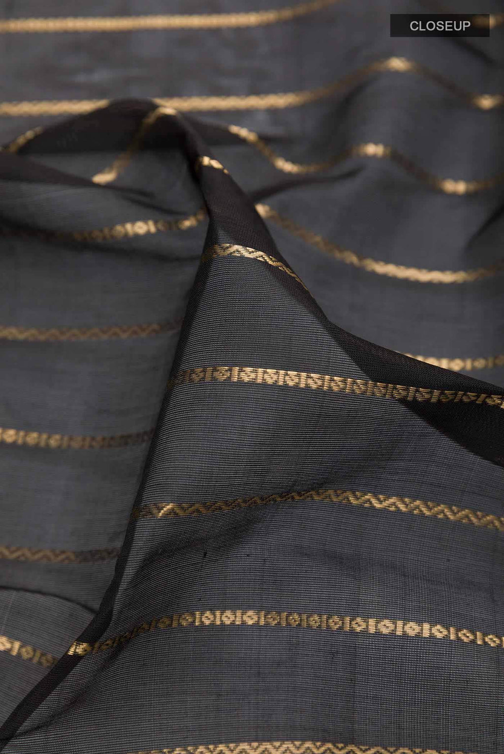Black Poly Cotton Saree