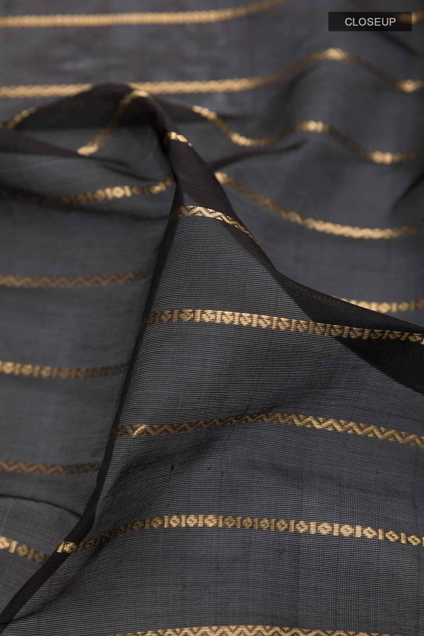 Black Poly Cotton Saree