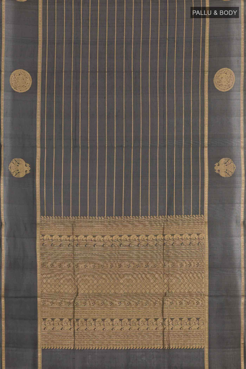 Black Poly Cotton Saree