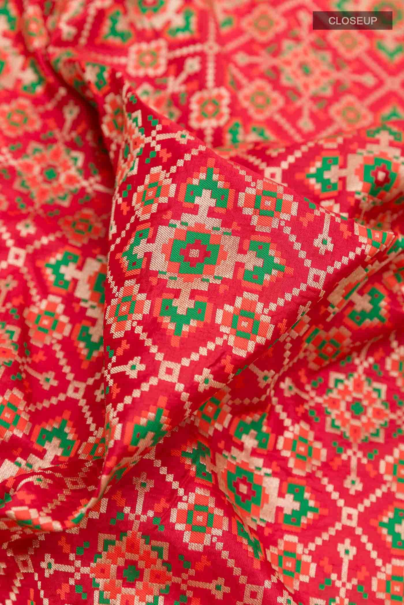 Red Banarasi Jamavar Saree