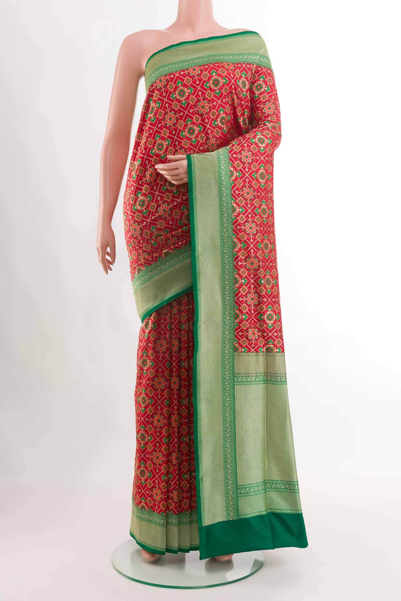 Red Banarasi Jamavar Saree