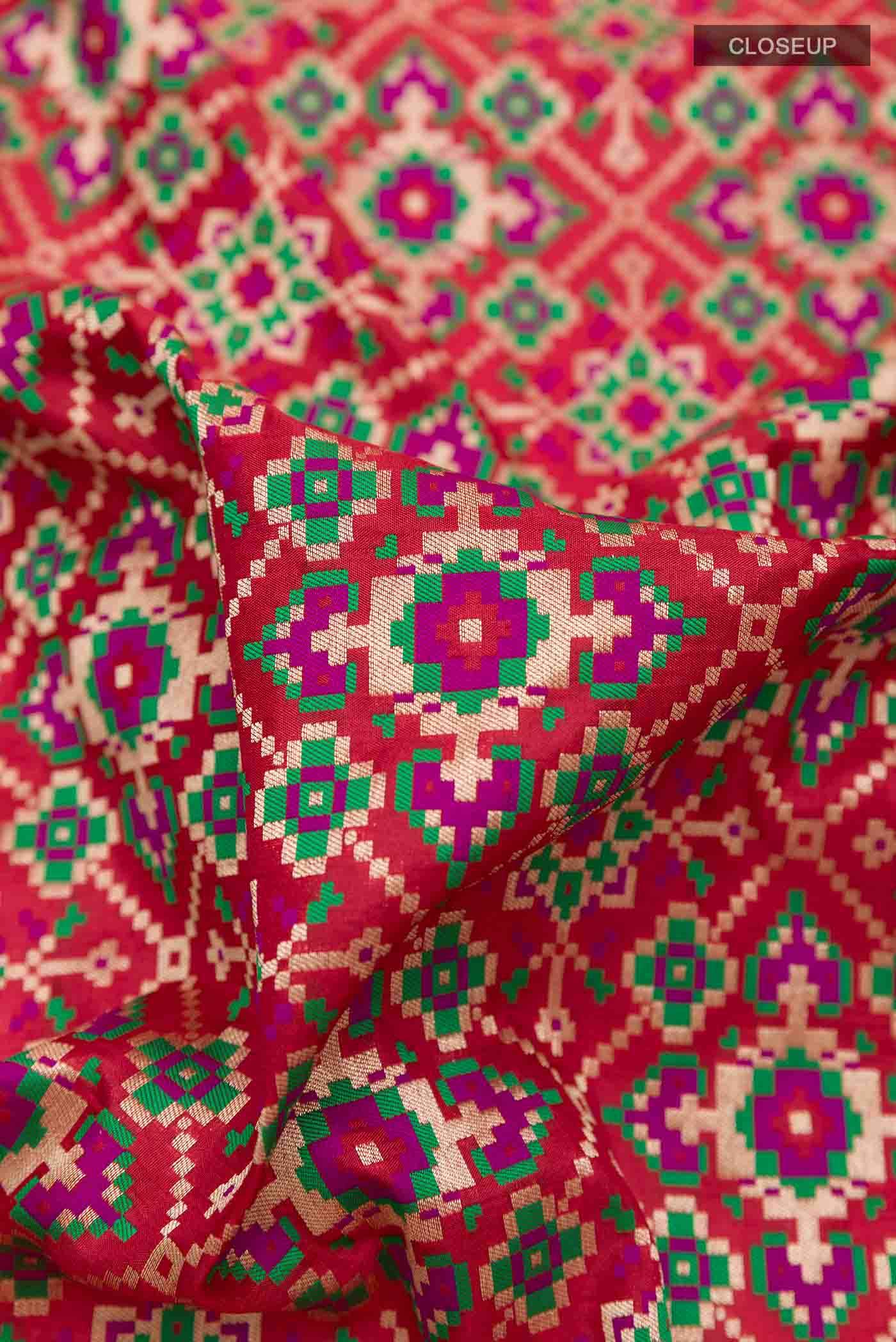 Red Banarasi Jamavar Saree