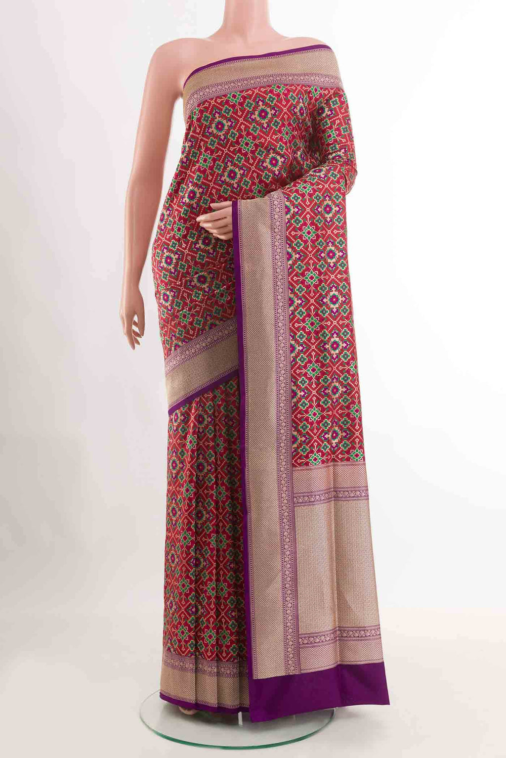 Red Banarasi Jamavar Saree