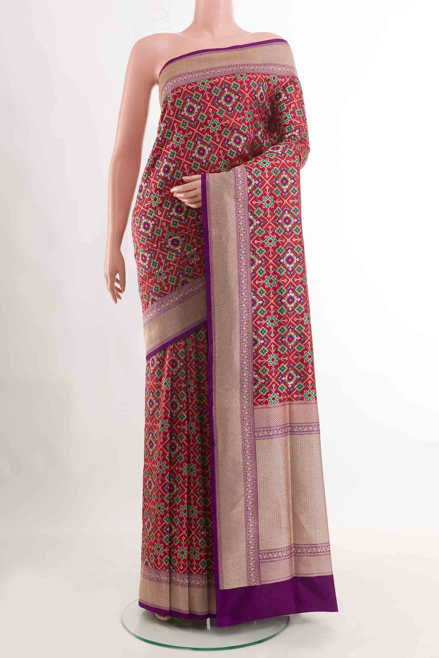 Red Banarasi Jamavar Saree