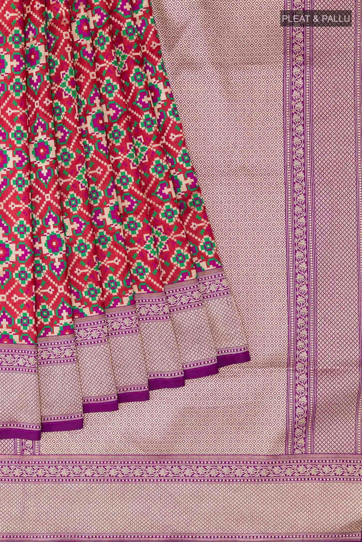 Red Banarasi Jamavar Saree
