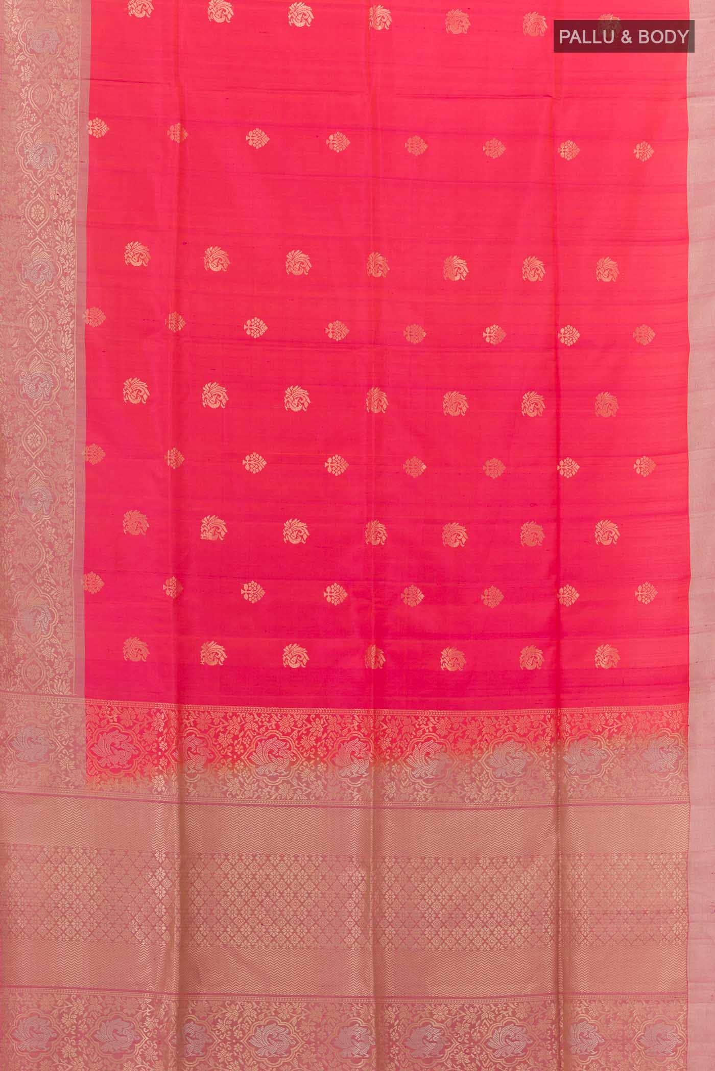 Pink Dual Tone Soft Silk Saree