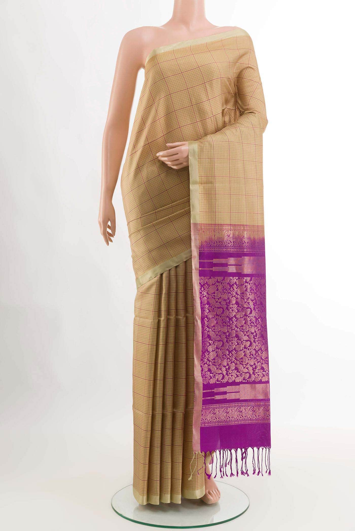 Beige Soft Silk Saree