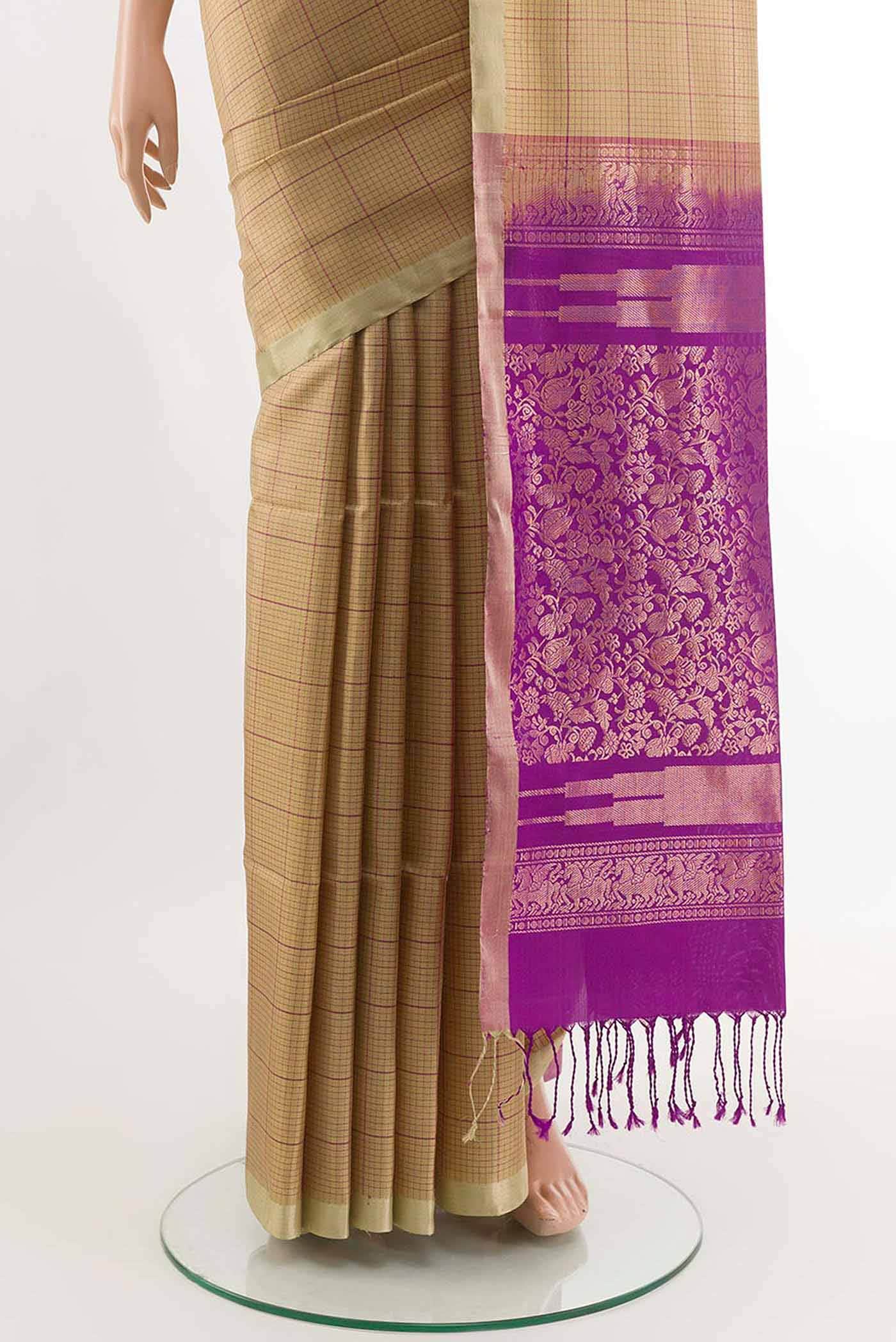 Beige Soft Silk Saree