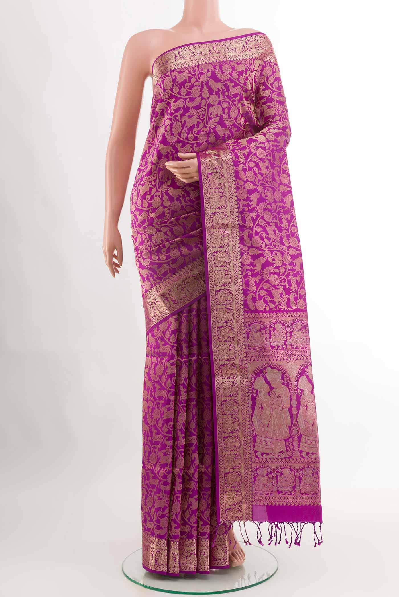 Purple Dual Tone Soft Silk Saree