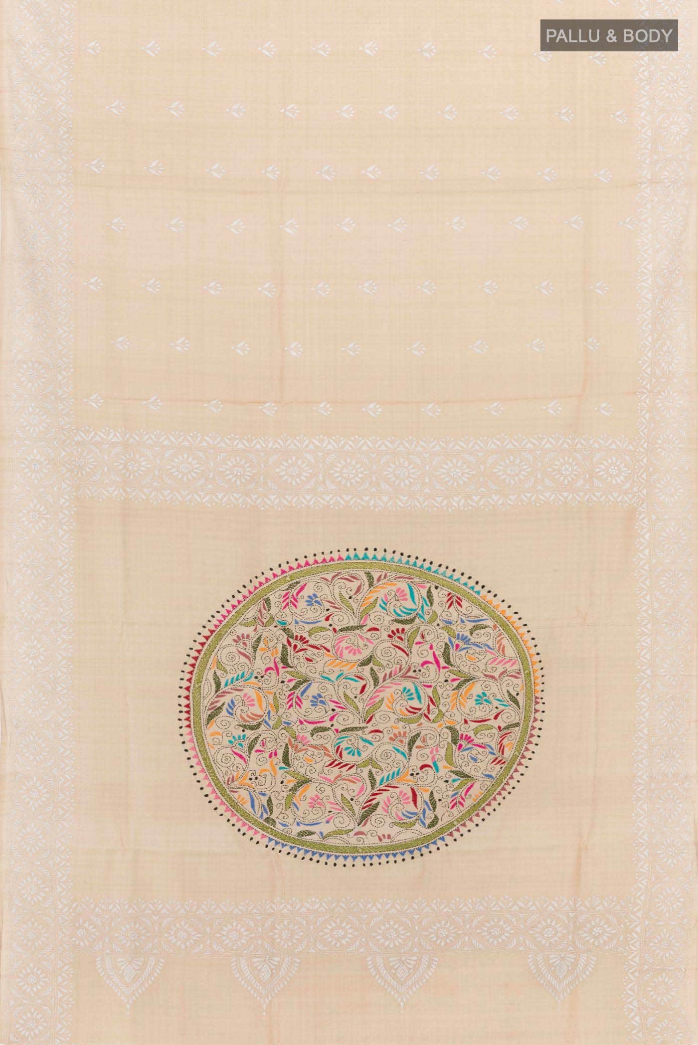 Beige Tussar Saree