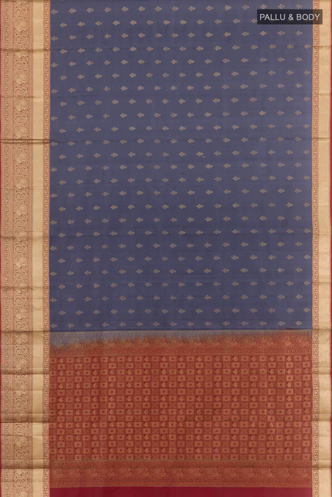 Grey Kanchipuram Silk Saree