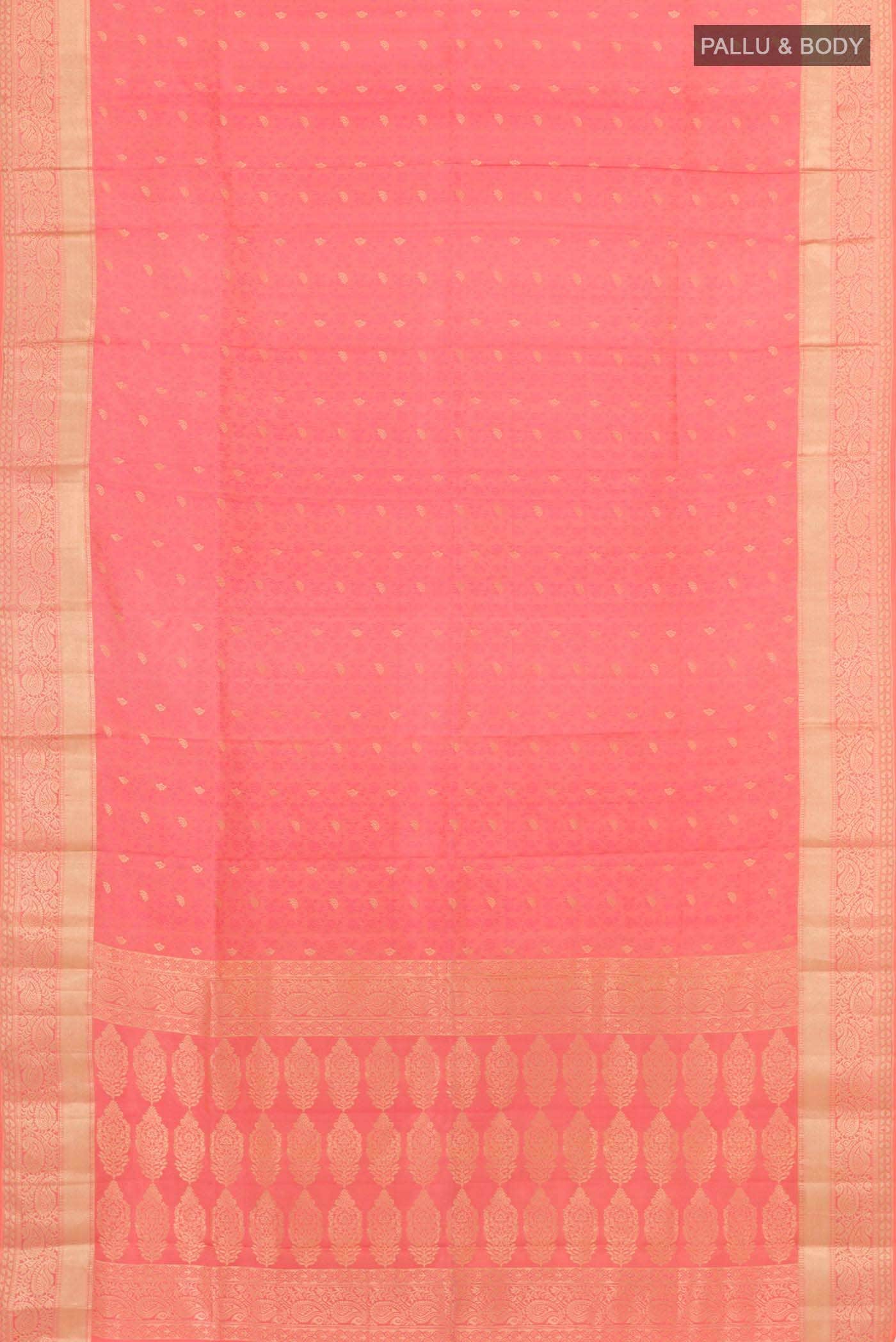 Rose pink Kanchipuram Silk Saree