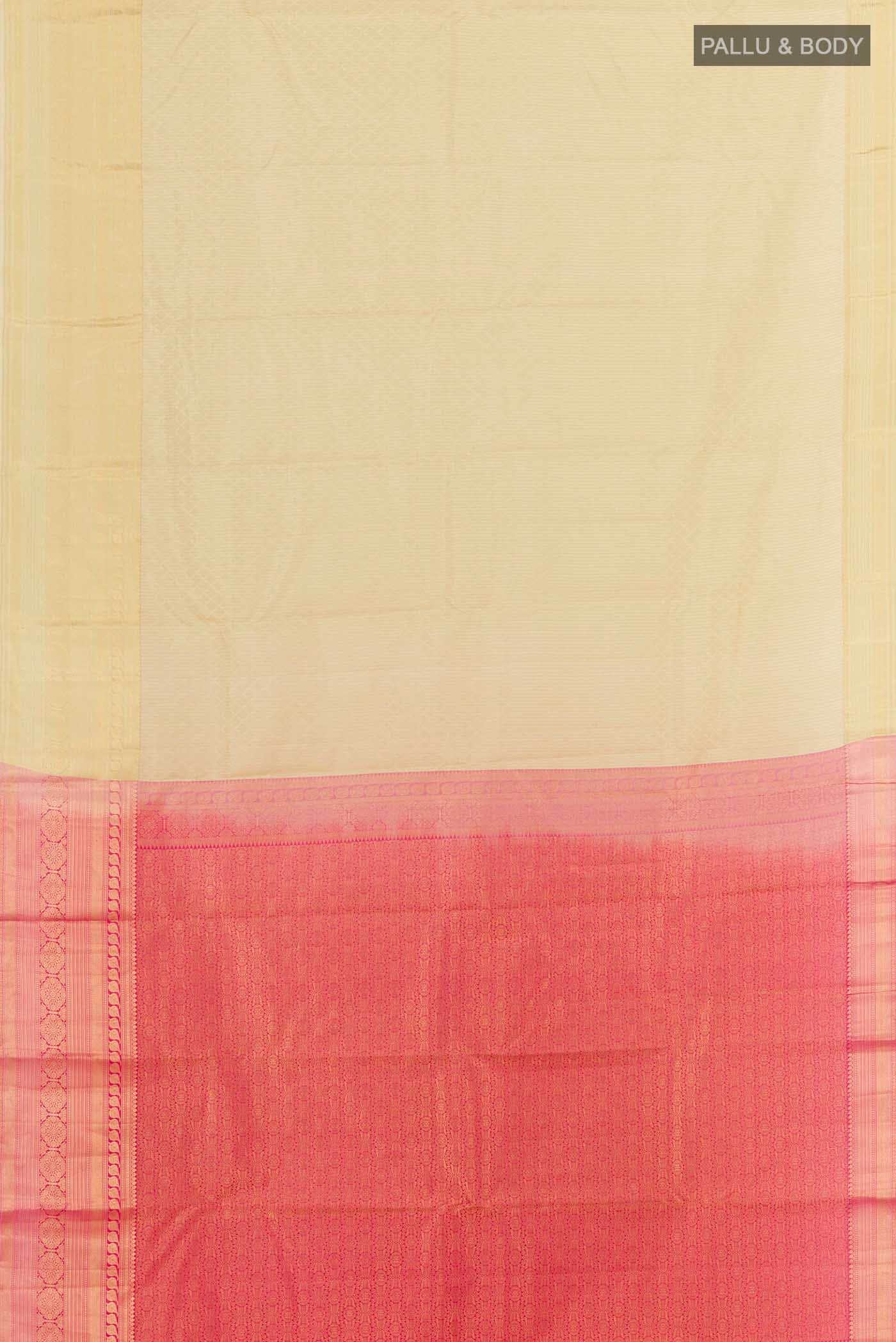 Cream Kanchipuram Silk Saree