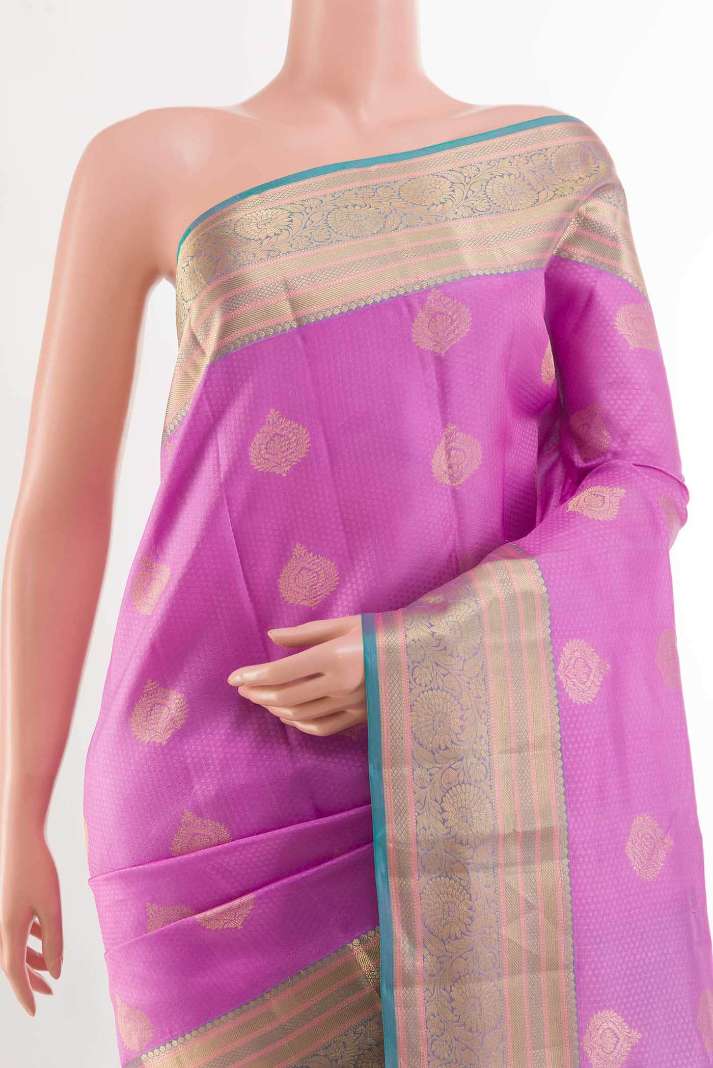 Lavender Dual Tone Kanchipuram Silk Saree