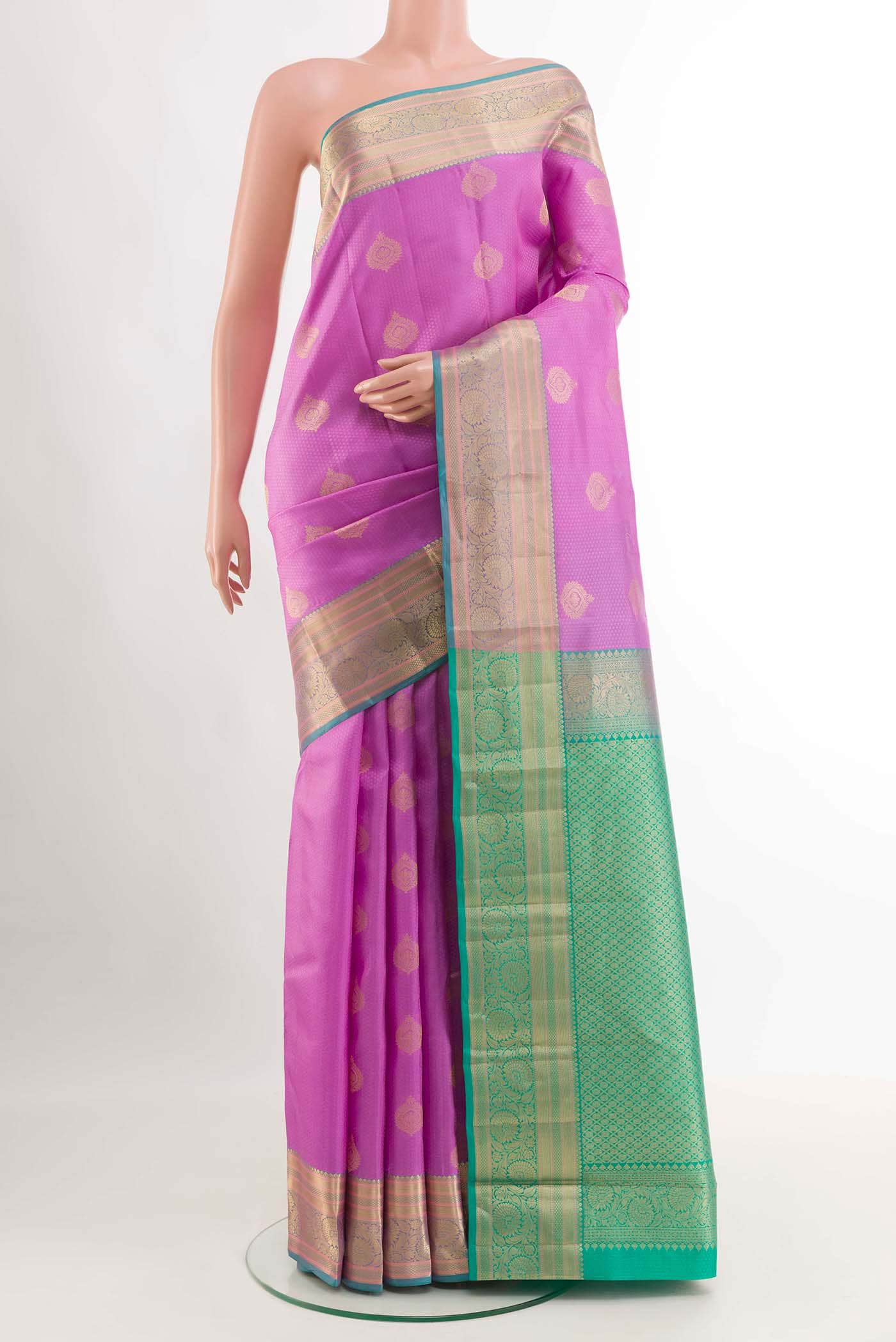 Lavender Dual Tone Kanchipuram Silk Saree