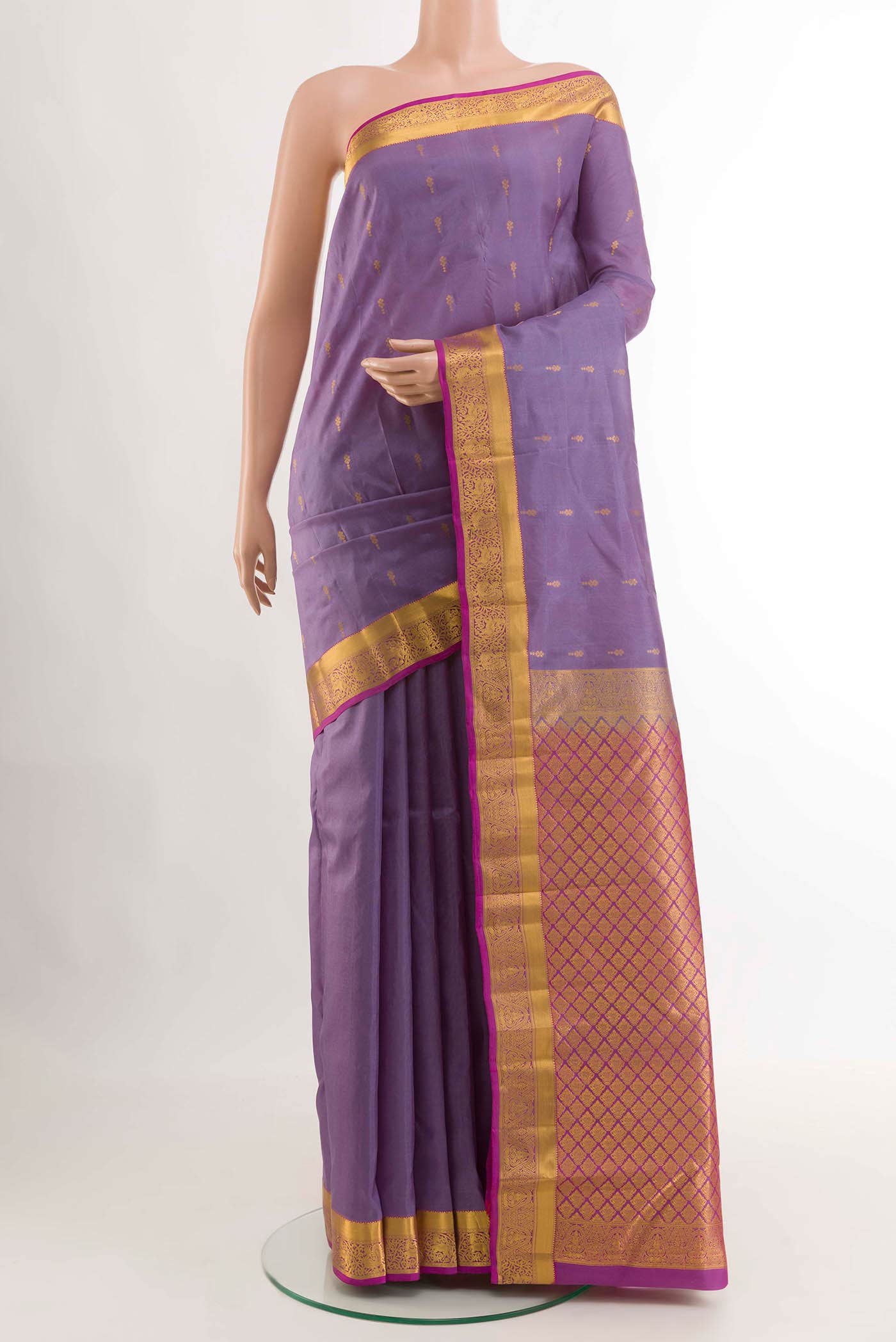 Lavender Kanchipuram Silk Saree