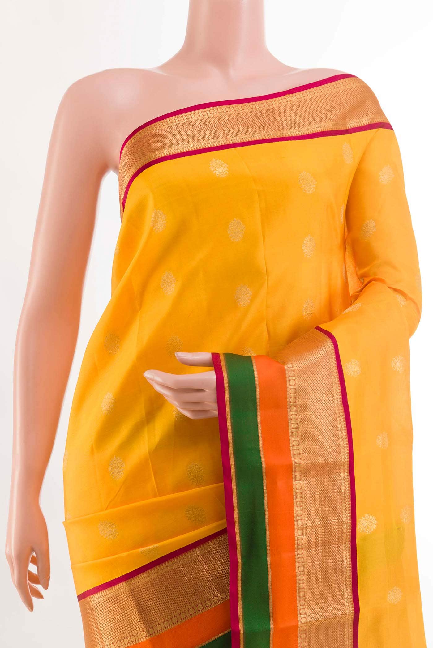 Yellow Kanchipuram Silk Saree